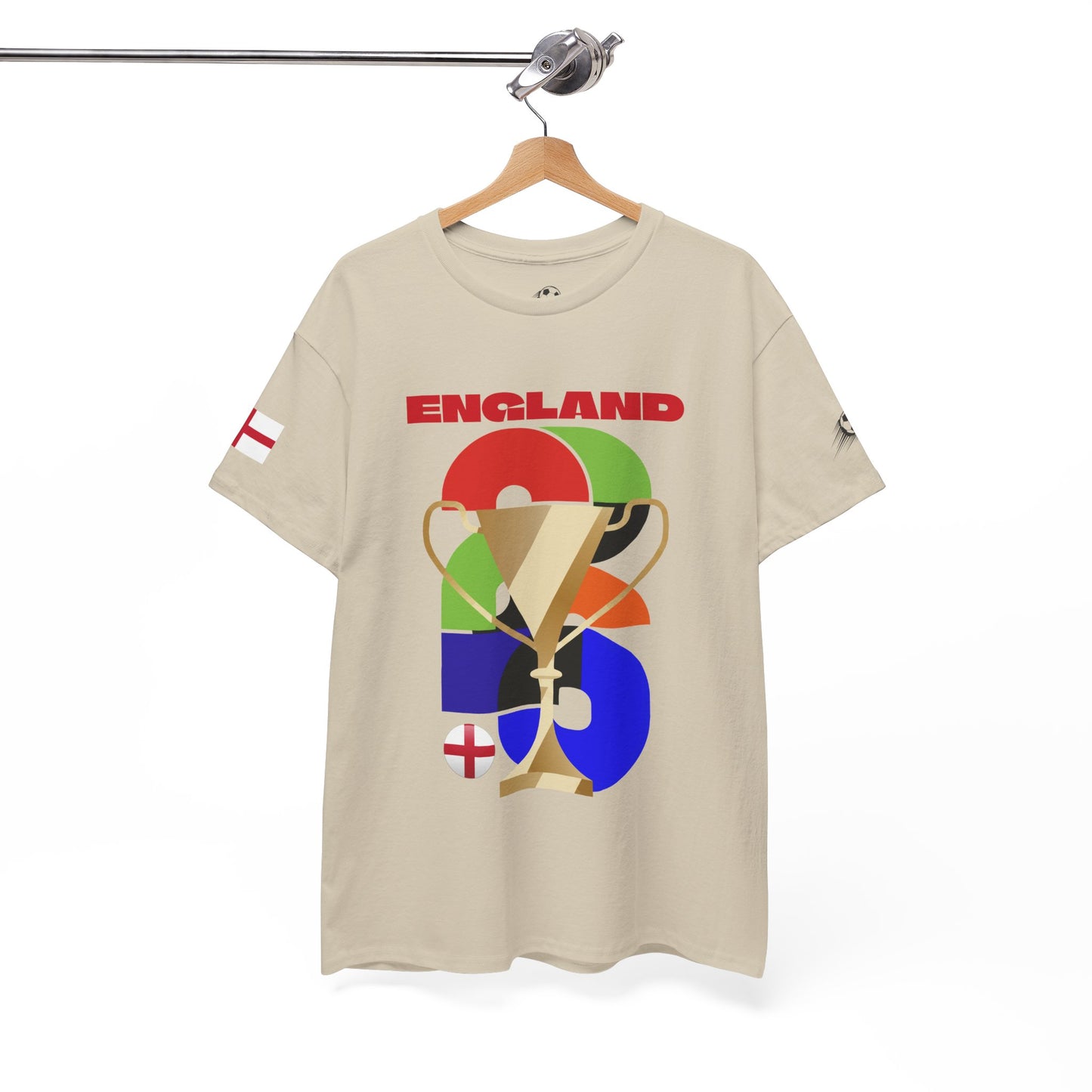 England Football T-Shirt - Unisex England Soccer Fan Tee with Flag (2026)