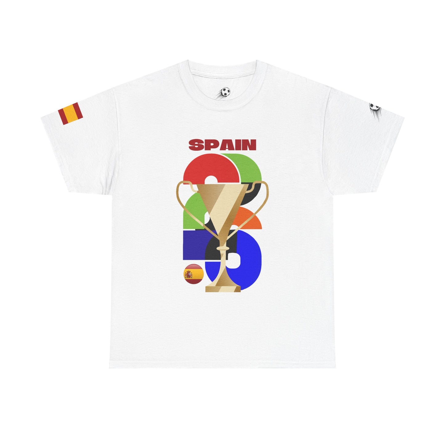 Spain Football T-Shirt - Unisex Spain Soccer Fan Tee with Flag (2026)