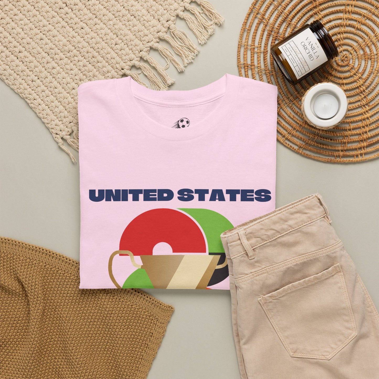 United States Football T-Shirt - Unisex United States Soccer Fan Tee with Flag (2026)