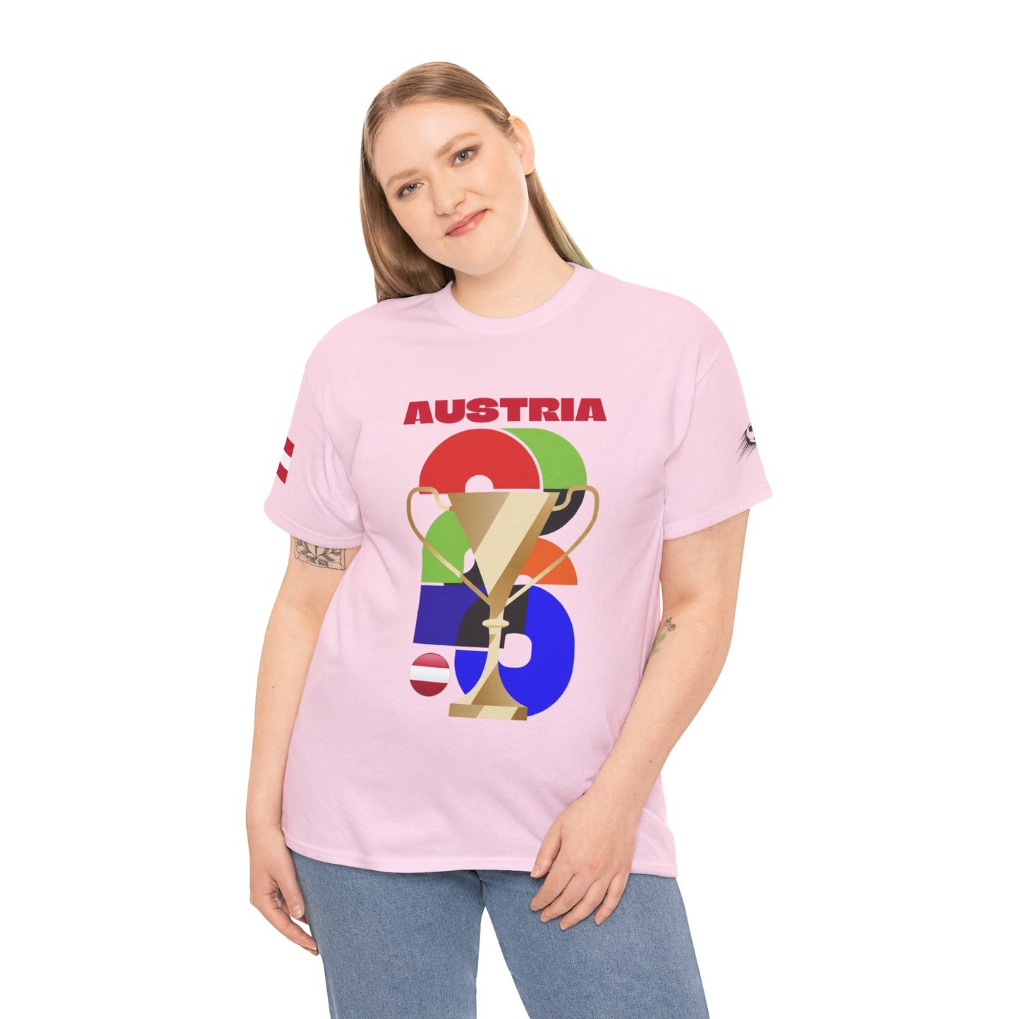 Austria Football T-Shirt - Unisex Austria Soccer Fan Tee with Flag (2026)