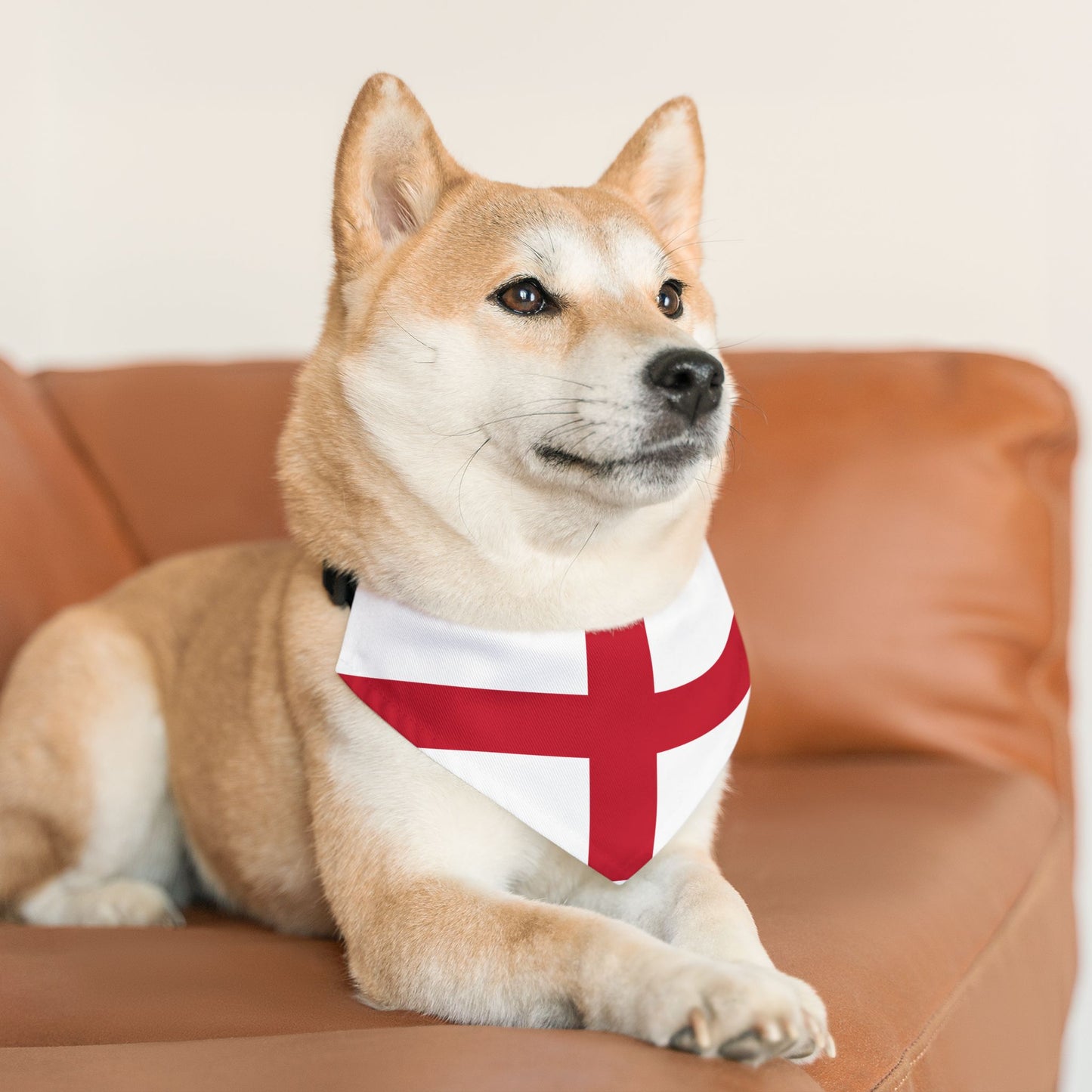 England Soccer Dog Bandana — English Flag Snap-On Pet Bandana, Fan Gear