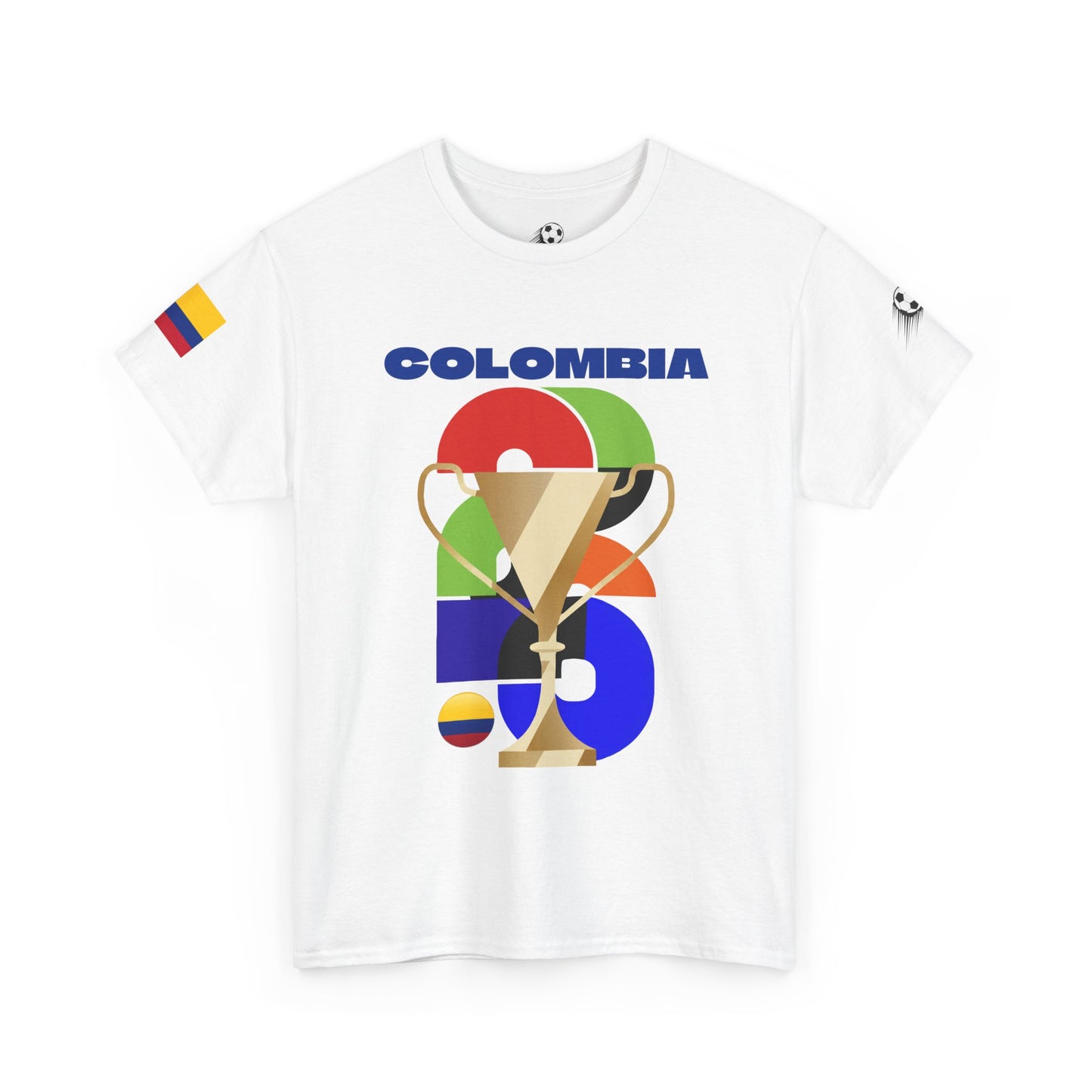 Colombia Football T-Shirt - Unisex Colombia Soccer Fan Tee with Flag (2026)