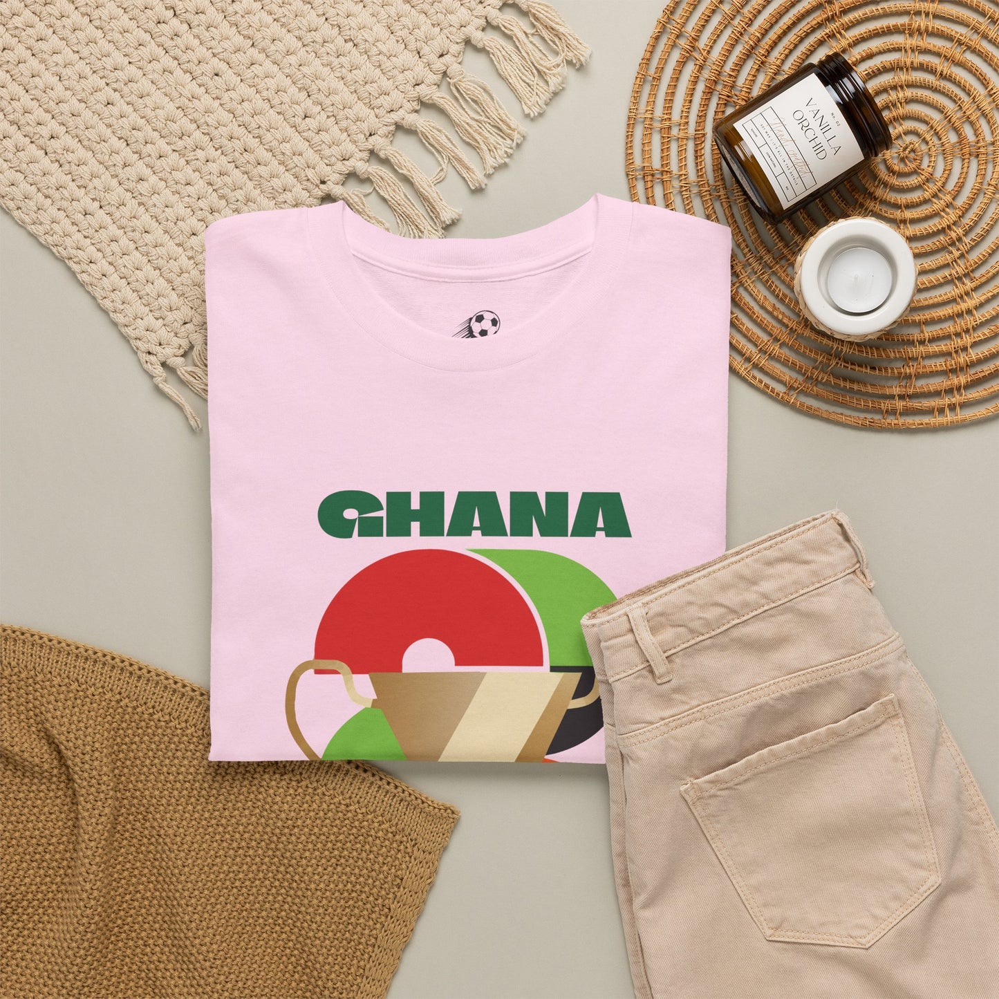 Ghana Football T-Shirt - Unisex Ghana Soccer Fan Tee with Flag (2026)