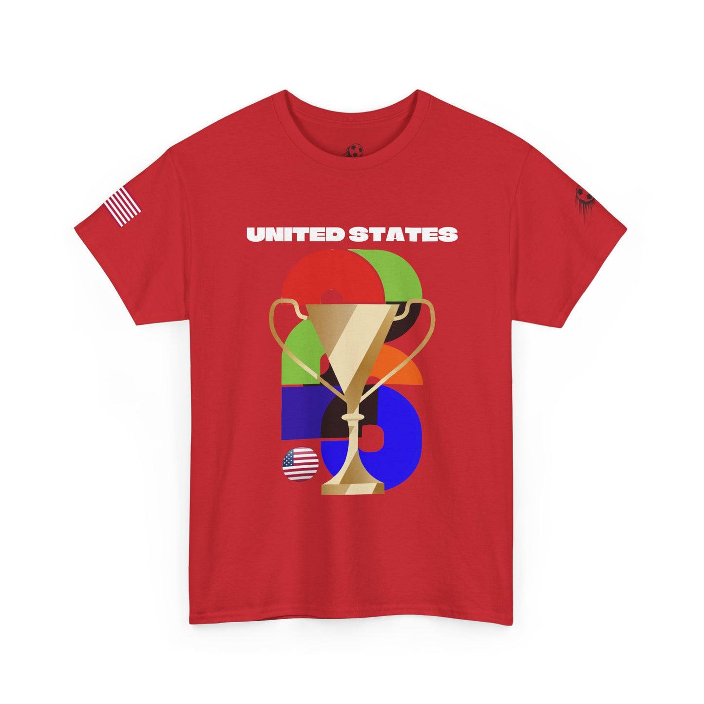 United States Football T-Shirt - Unisex United States Soccer Fan Tee with Flag (2026)
