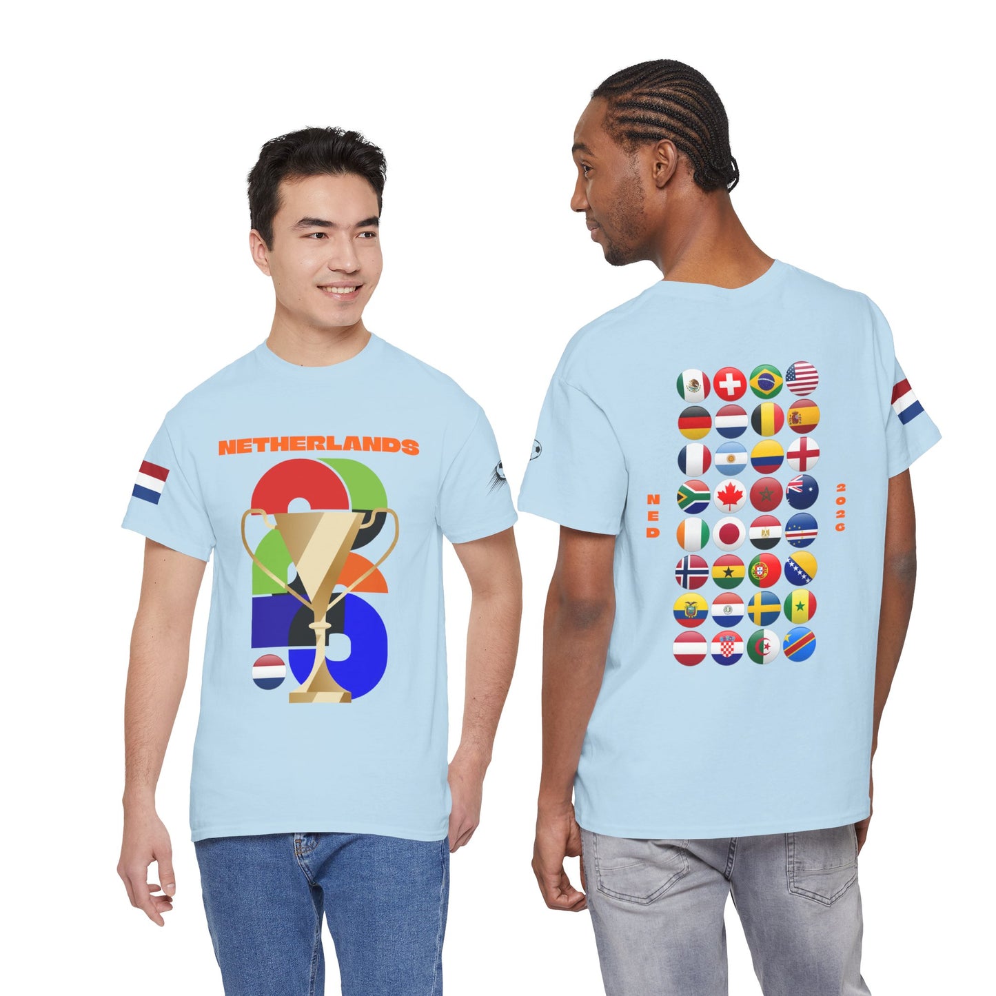 Netherlands Football T-Shirt - Unisex Netherlands Soccer Fan Tee with Flag (2026)