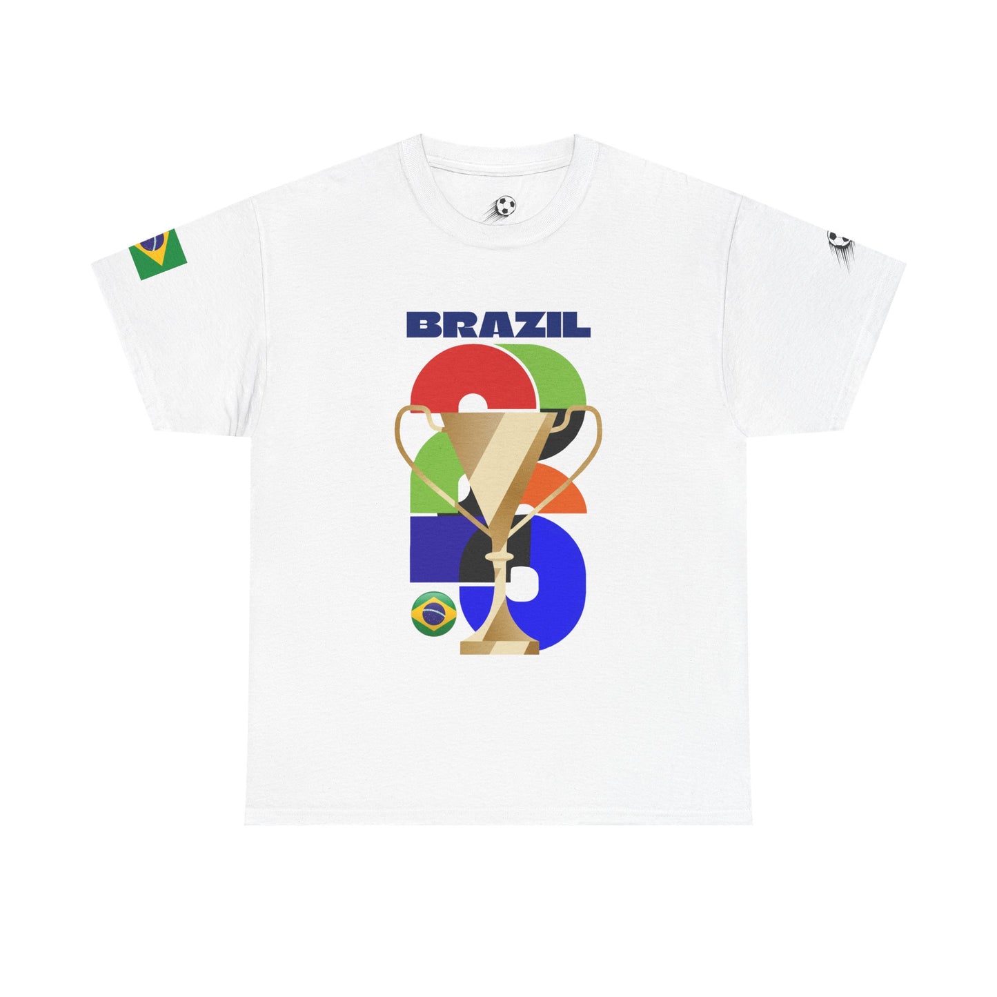 Brazil Football T-Shirt - Unisex Brazil Soccer Fan Tee with Flag (2026)