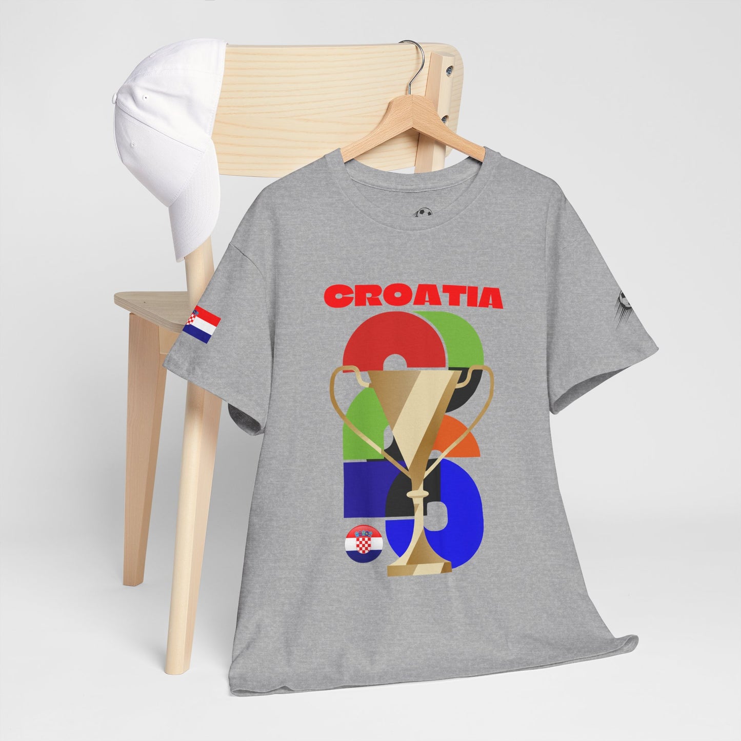 Croatia Football T-Shirt - Unisex Croatia Soccer Fan Tee with Flag (2026)