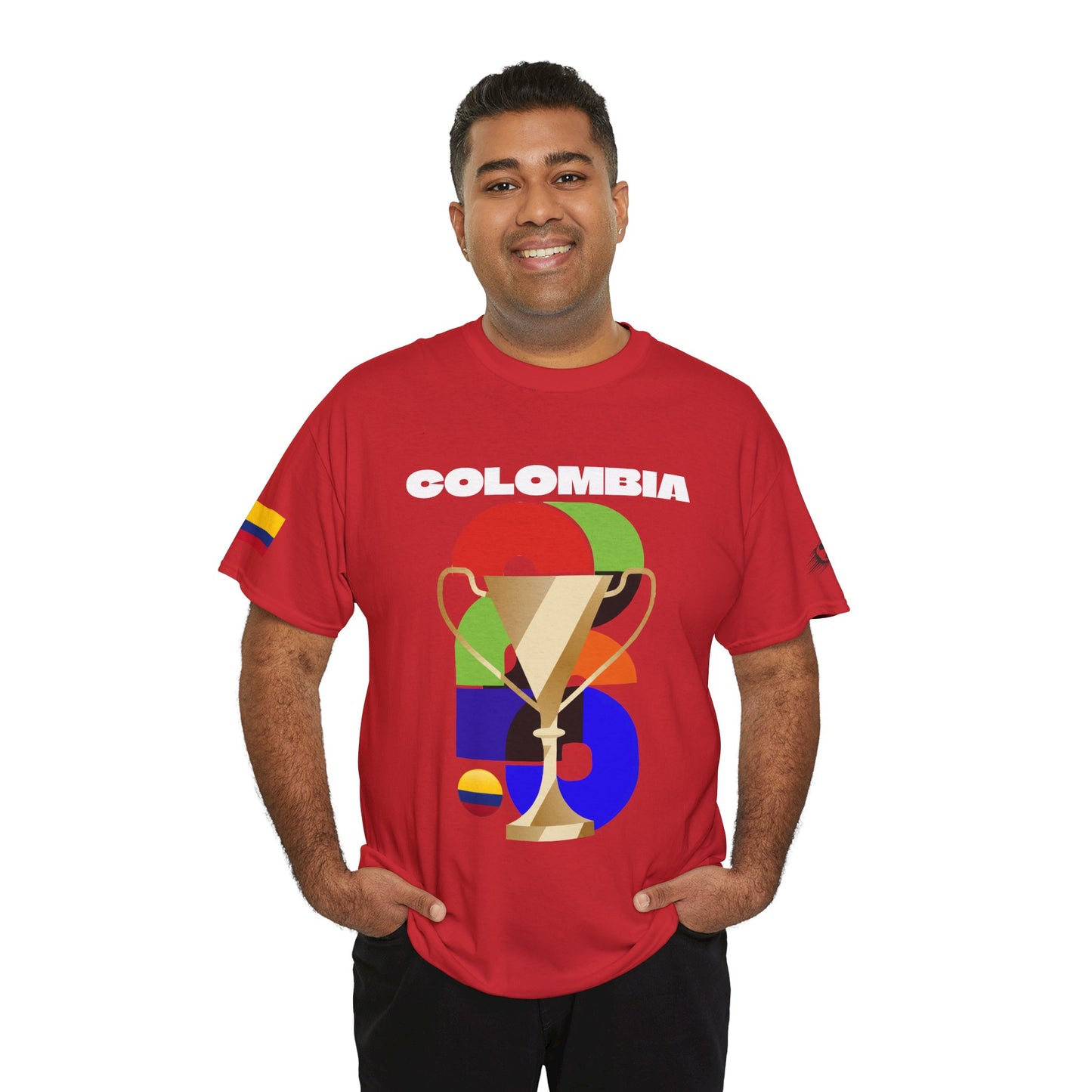Colombia Football T-Shirt - Unisex Colombia Soccer Fan Tee with Flag (2026)