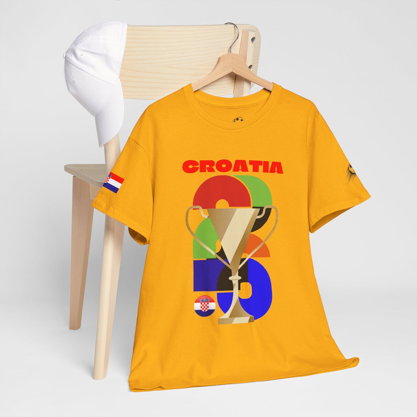 Croatia Football T-Shirt - Unisex Croatia Soccer Fan Tee with Flag (2026)