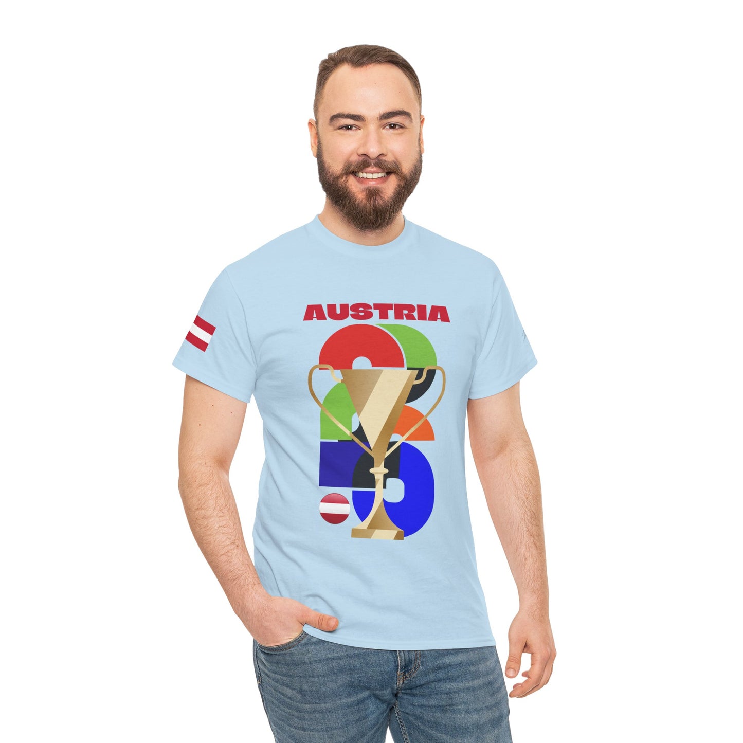 Austria Football T-Shirt - Unisex Austria Soccer Fan Tee with Flag (2026)