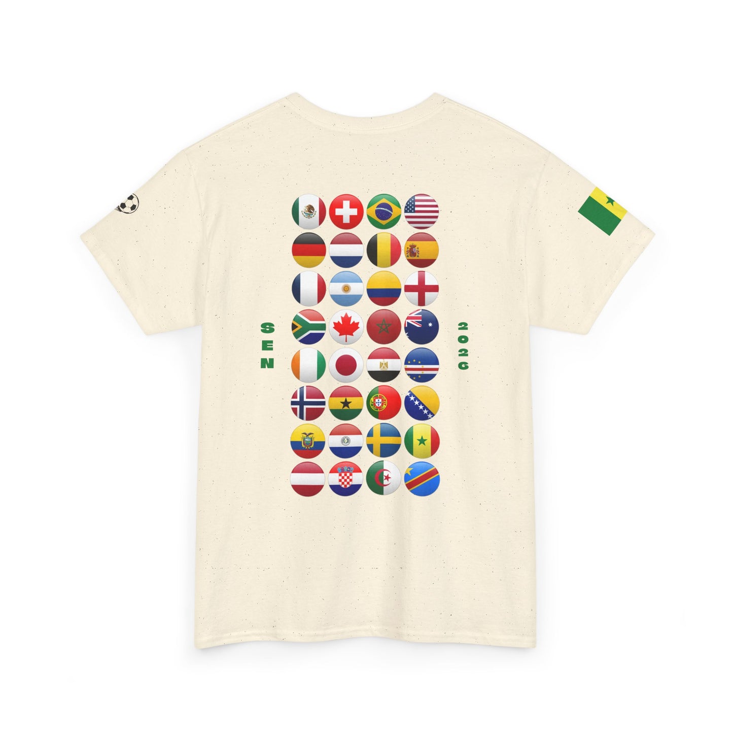 Senegal Football T-Shirt - Unisex Senegal Soccer Fan Tee with Flag (2026)