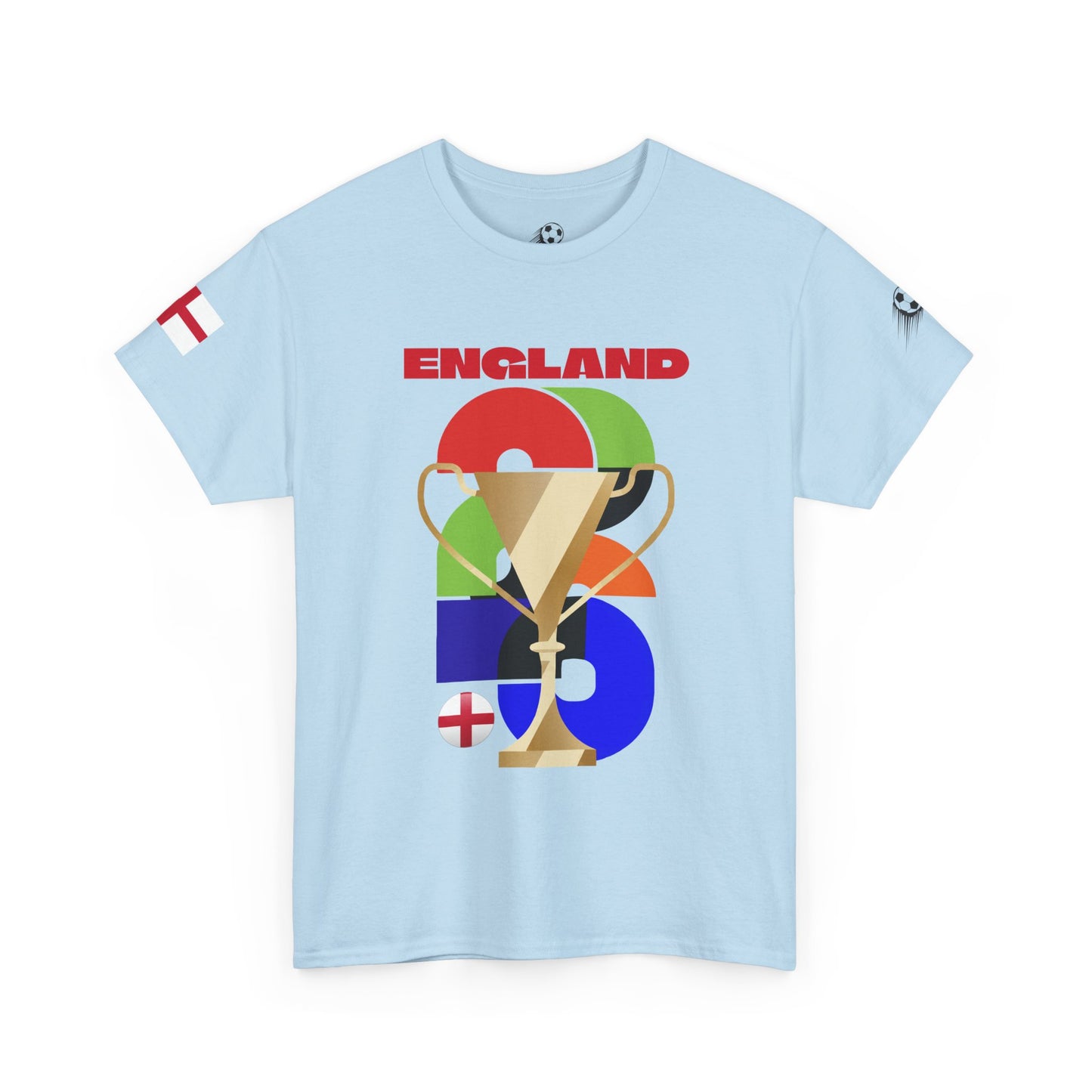 England Football T-Shirt - Unisex England Soccer Fan Tee with Flag (2026)