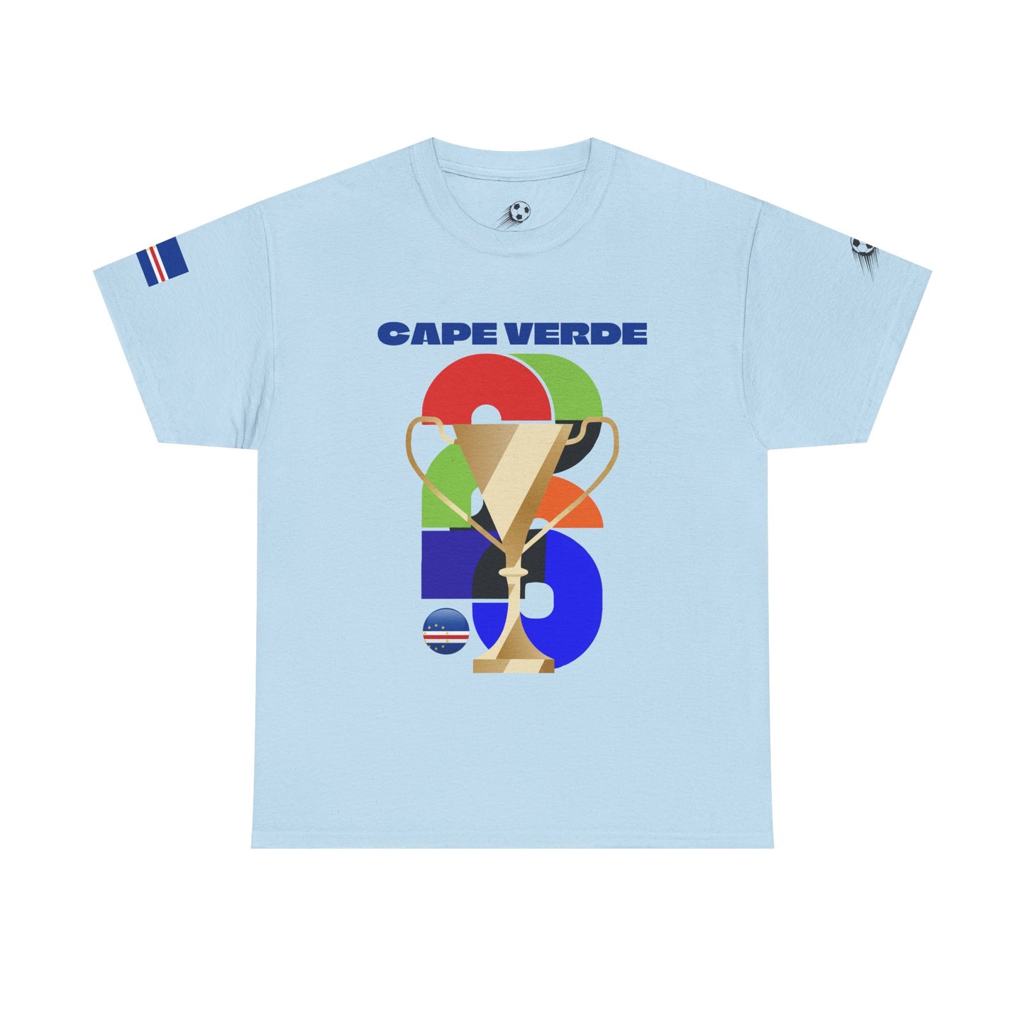 Cape Verde Football T-Shirt - Unisex Cape Verde Soccer Fan Tee with Flag (2026)