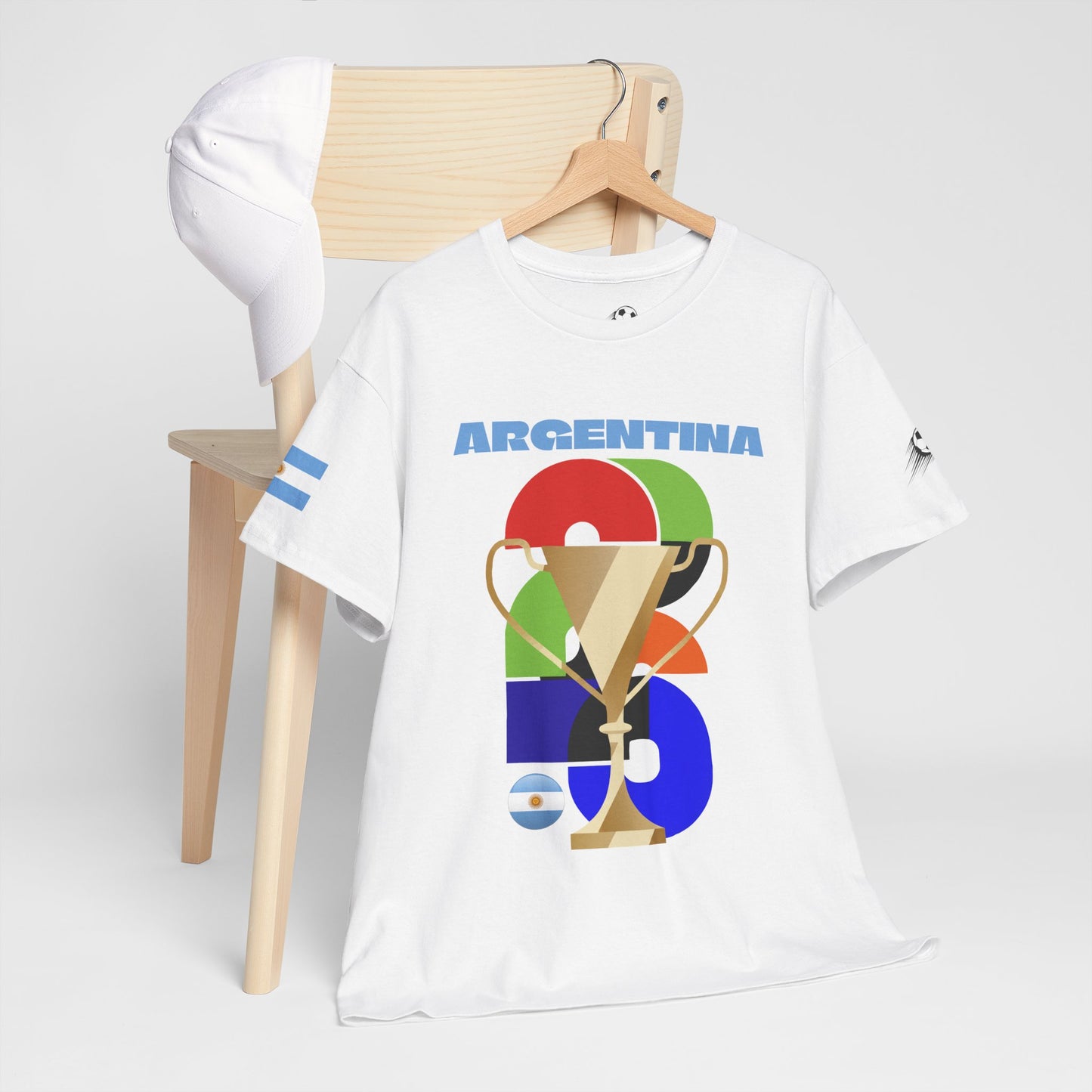 Argentina Football T-Shirt - Unisex Argentina Soccer Fan Tee with Flag (2026)