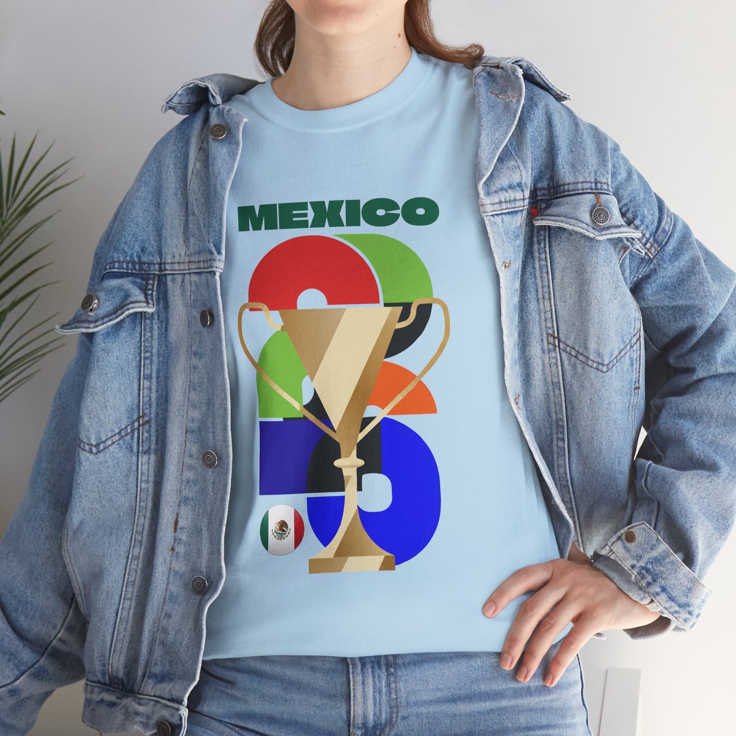 Mexico Football T-Shirt - Unisex Mexico Soccer Fan Tee with Flag (2026)