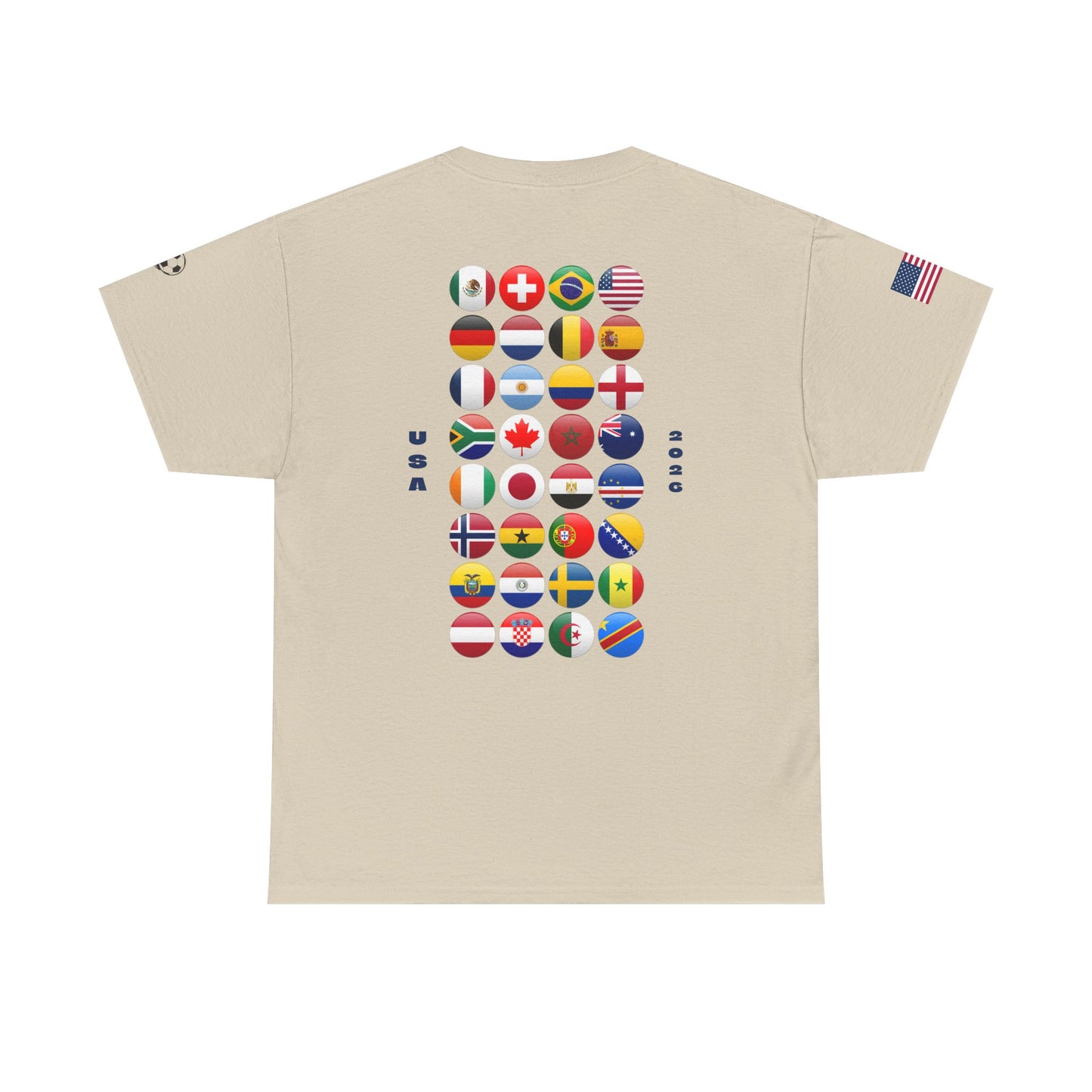 United States Football T-Shirt - Unisex United States Soccer Fan Tee with Flag (2026)
