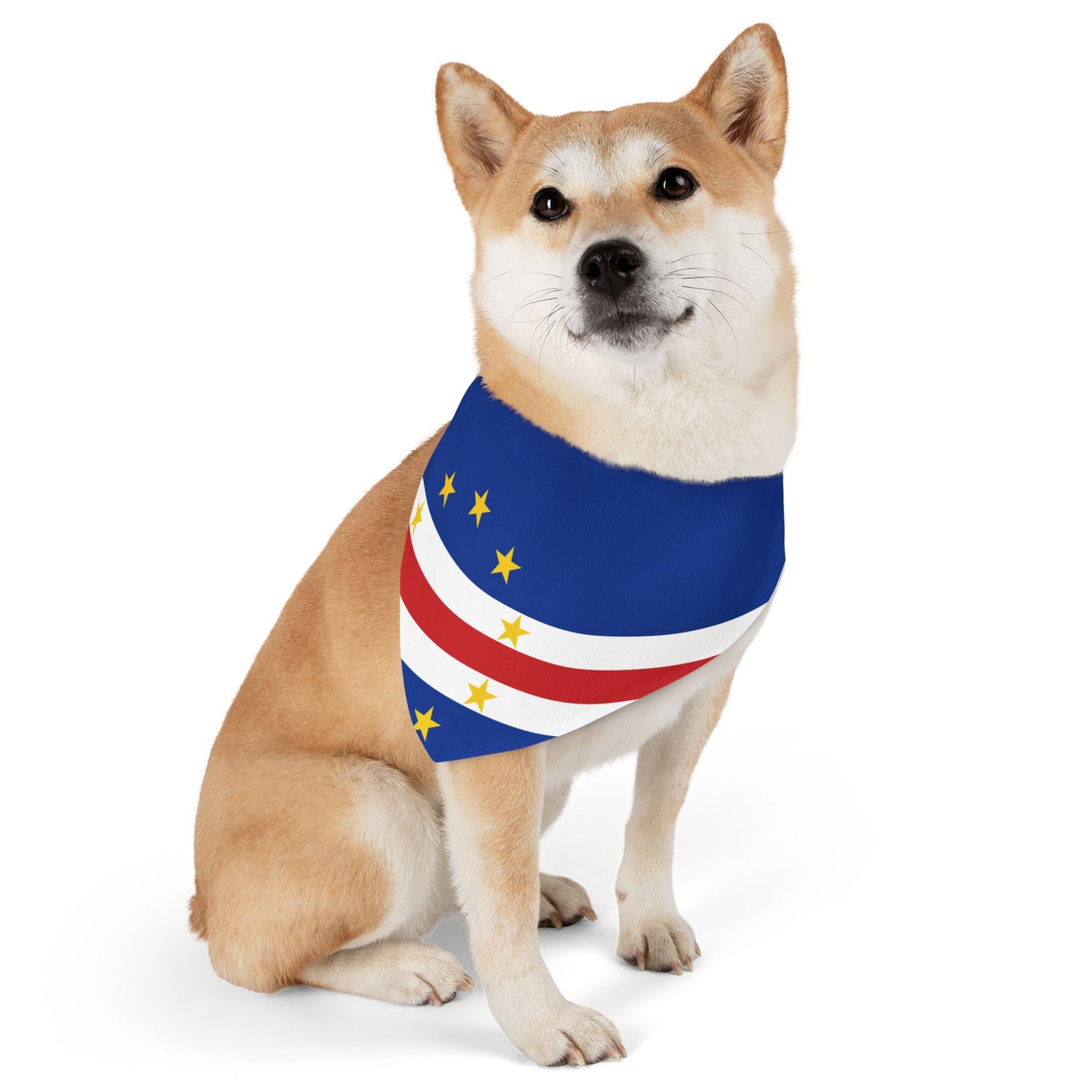 Cape Verde Soccer Dog Bandana — Cape Verdean Flag Snap-On Pet Bandana, Fan Gear