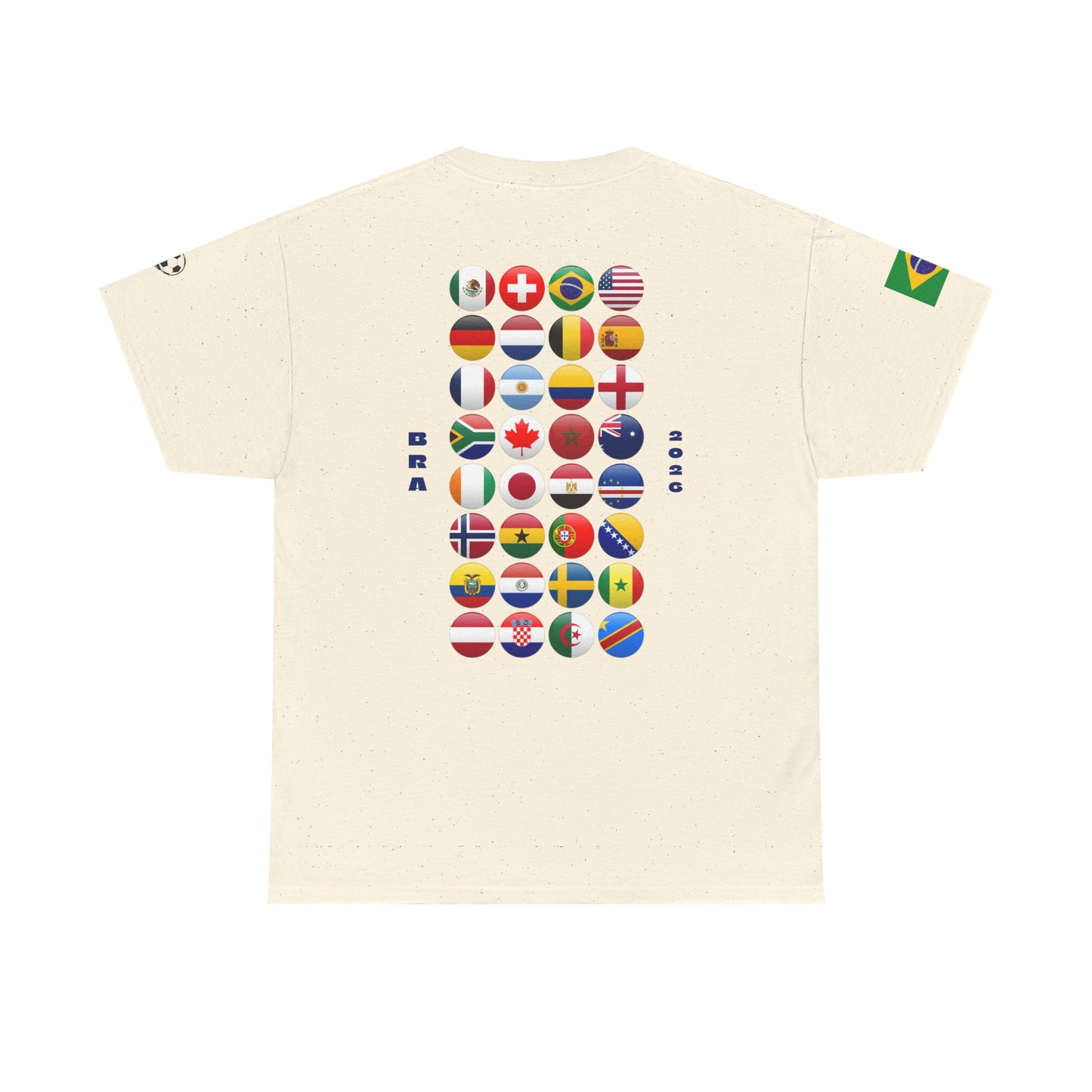 Brazil Football T-Shirt - Unisex Brazil Soccer Fan Tee with Flag (2026)