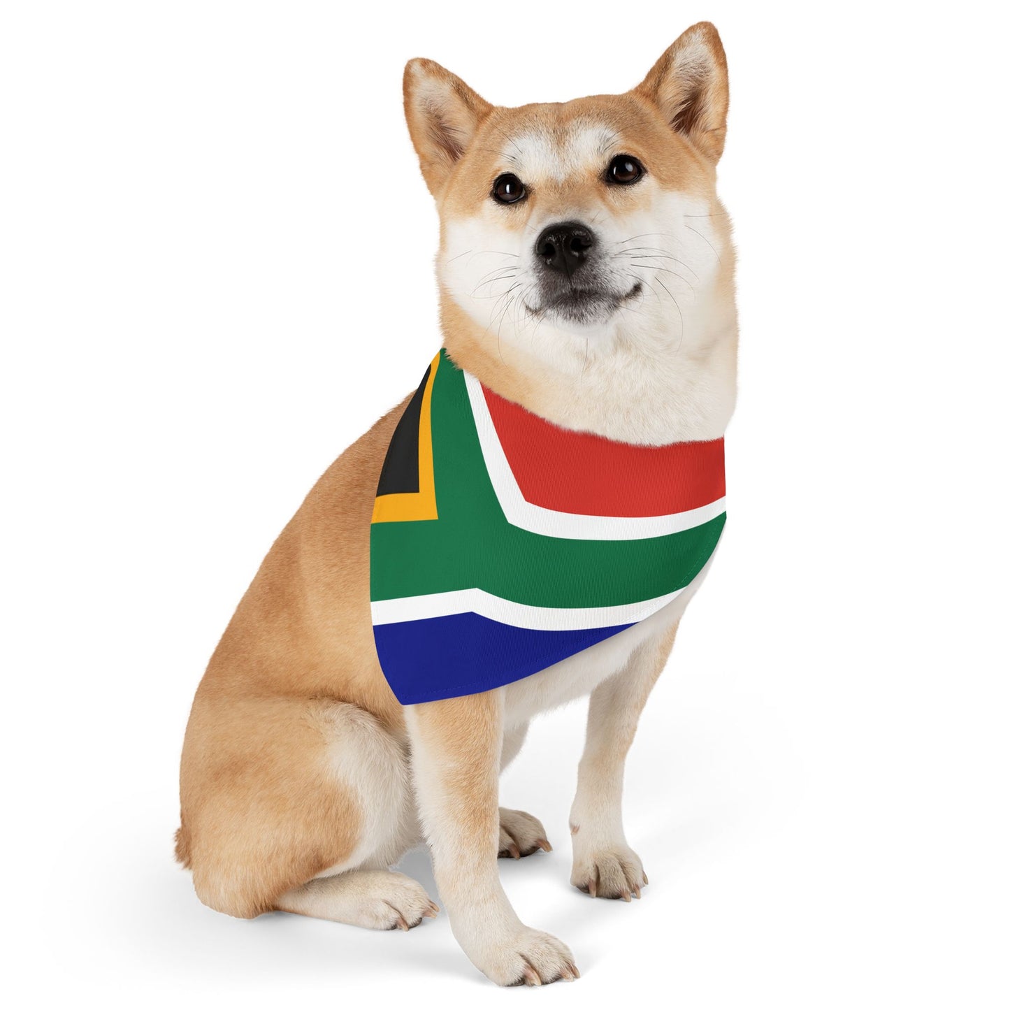 South Africa Soccer Dog Bandana — South African Flag Snap-On Pet Bandana, Fan Gear
