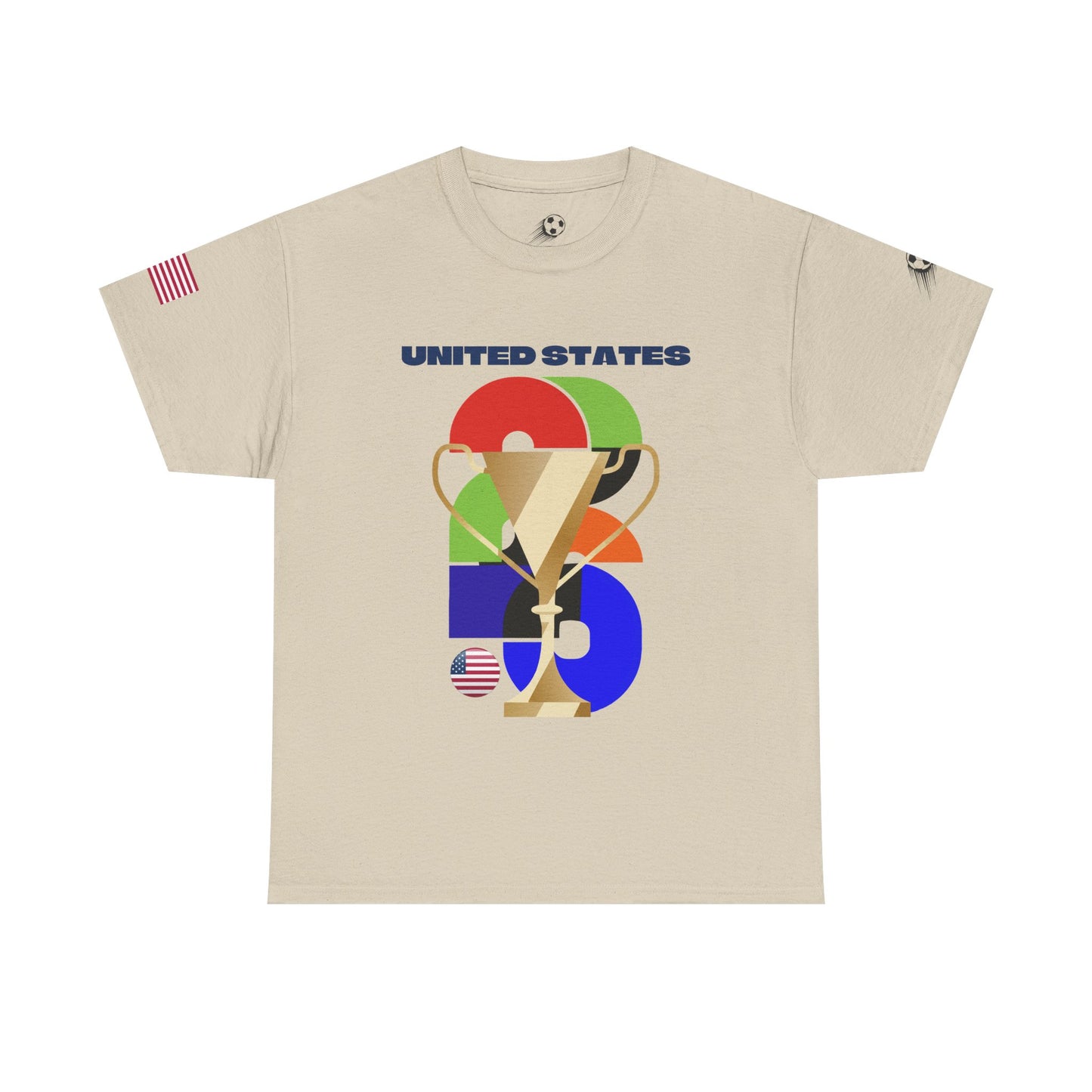 United States Football T-Shirt - Unisex United States Soccer Fan Tee with Flag (2026)