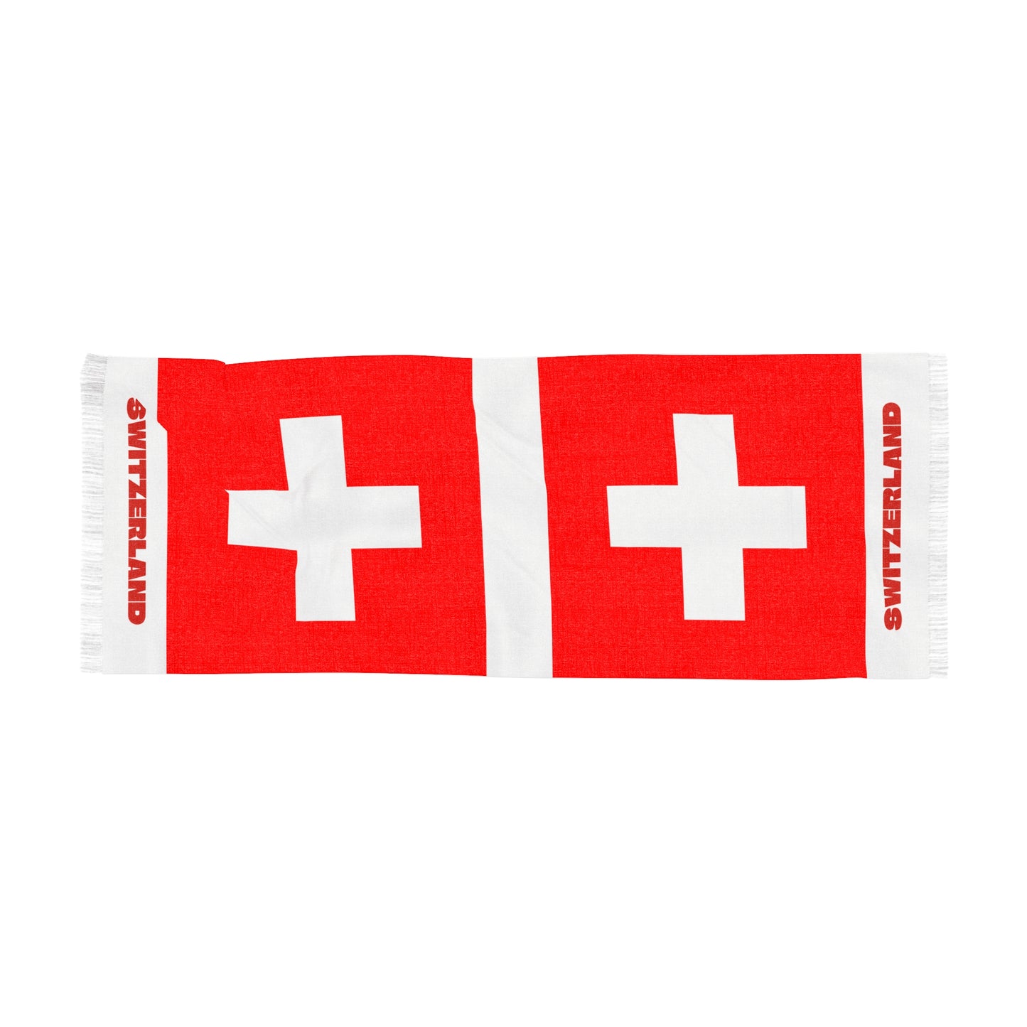 Switzerland Soccer Scarf - Switzerland Football Supporter Scarf with Flag (2026)
