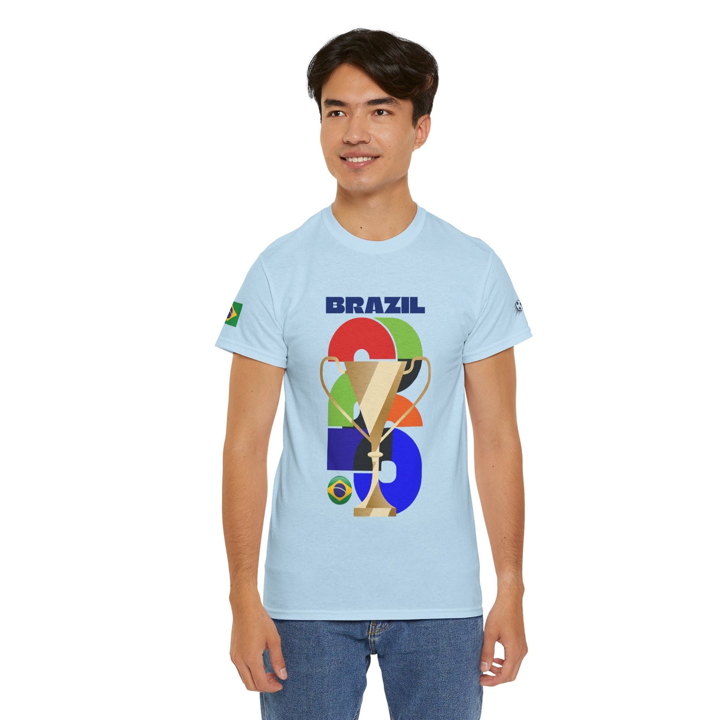 Brazil Football T-Shirt - Unisex Brazil Soccer Fan Tee with Flag (2026)