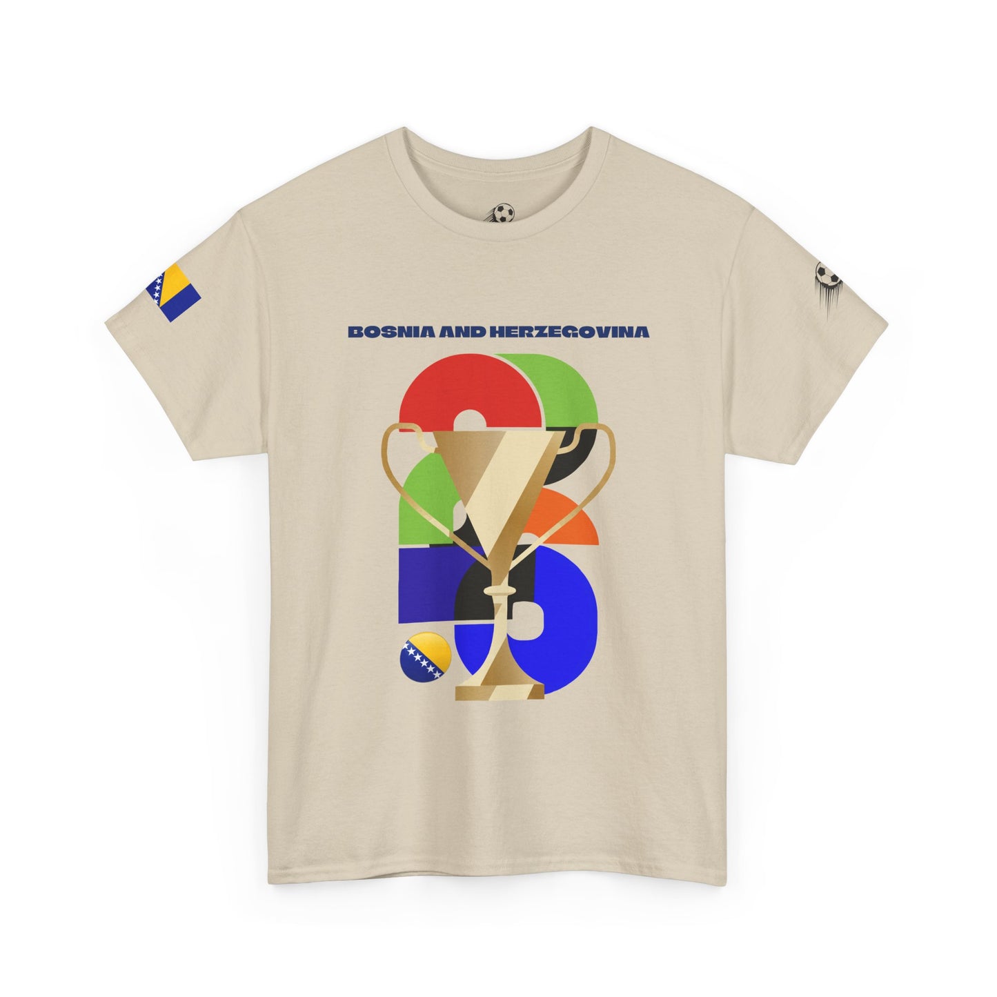 Bosnia and Herzegovina Football T-Shirt - Unisex Bosnia and Herzegovina Soccer Fan Tee with Flag (2026)