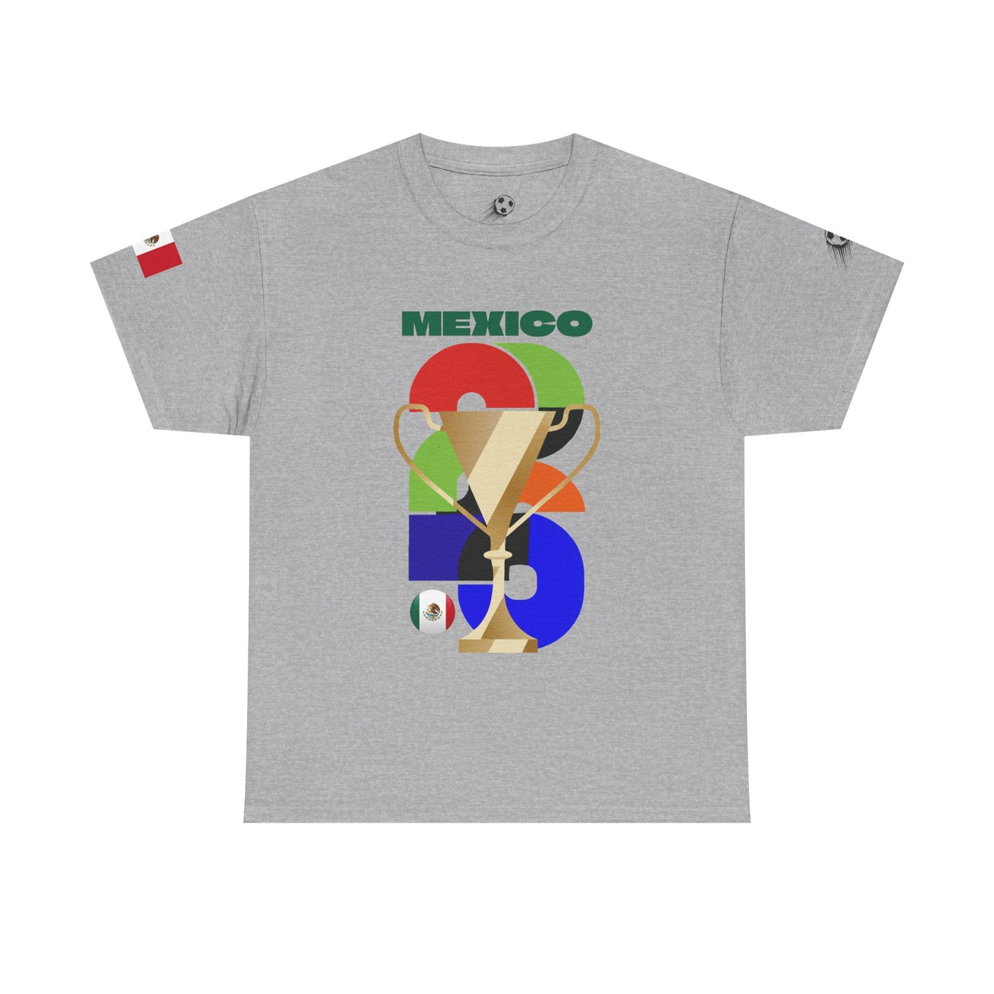 Mexico Football T-Shirt - Unisex Mexico Soccer Fan Tee with Flag (2026)