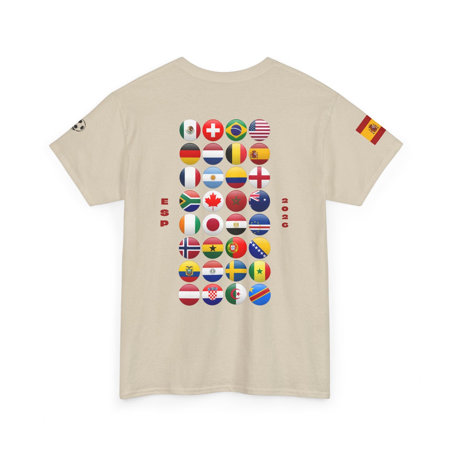 Spain Football T-Shirt - Unisex Spain Soccer Fan Tee with Flag (2026)