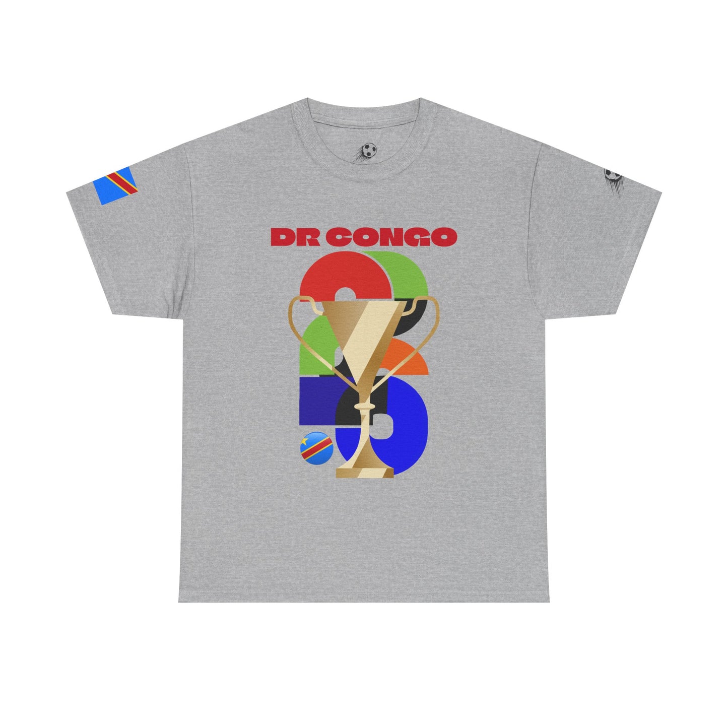 DR Congo Football T-Shirt - Unisex DR Congo Soccer Fan Tee with Flag (2026)