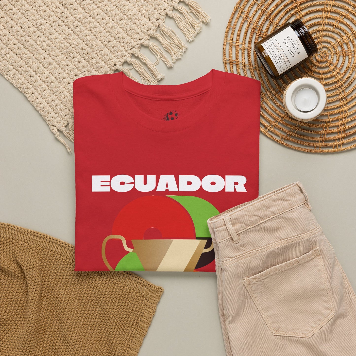 Ecuador Football T-Shirt - Unisex Ecuador Soccer Fan Tee with Flag (2026)
