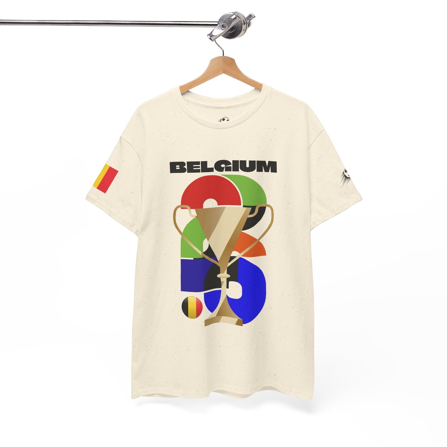 Belgium Football T-Shirt - Unisex Belgium Soccer Fan Tee with Flag (2026)