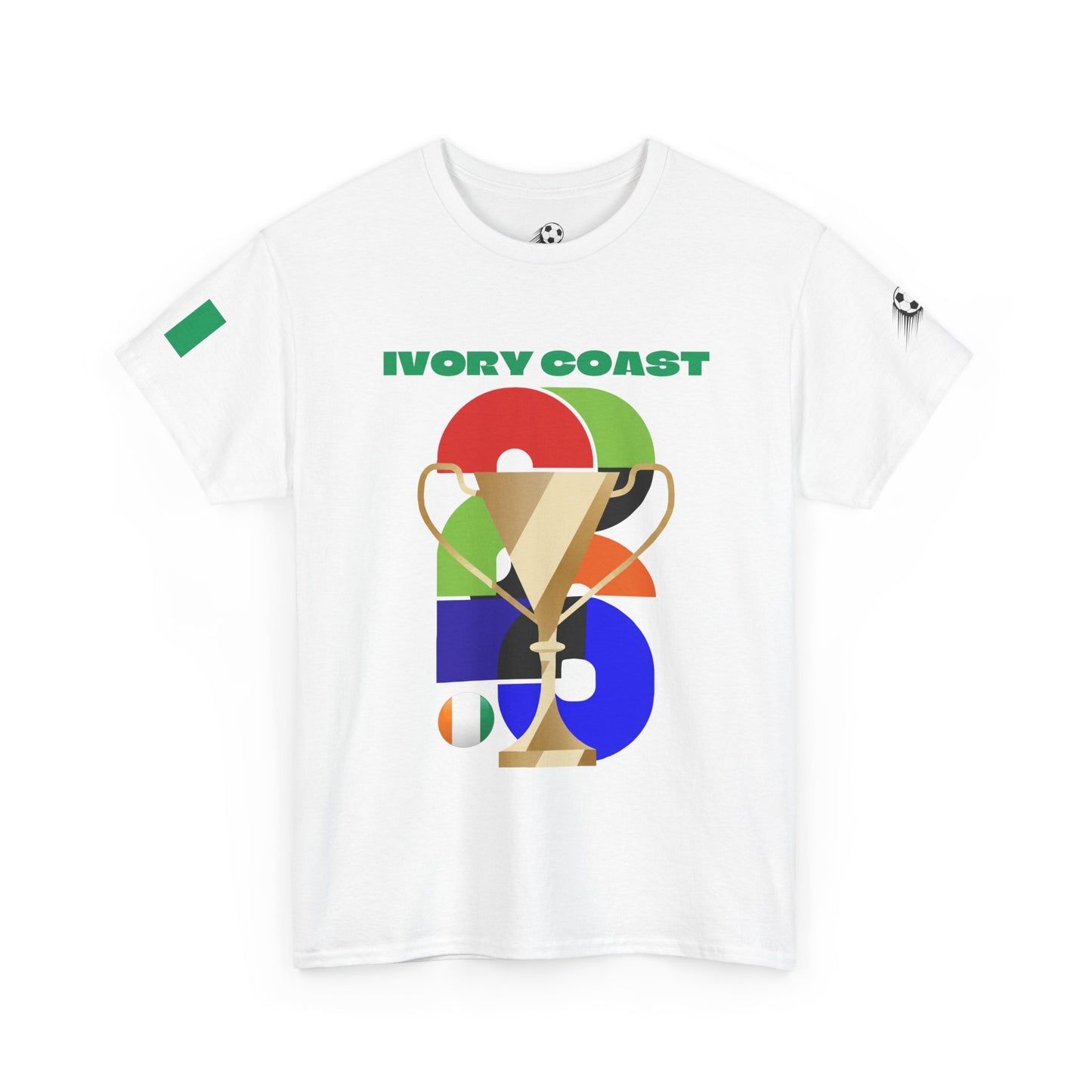 Ivory Coast Football T-Shirt - Unisex Ivory Coast Soccer Fan Tee with Flag (2026)