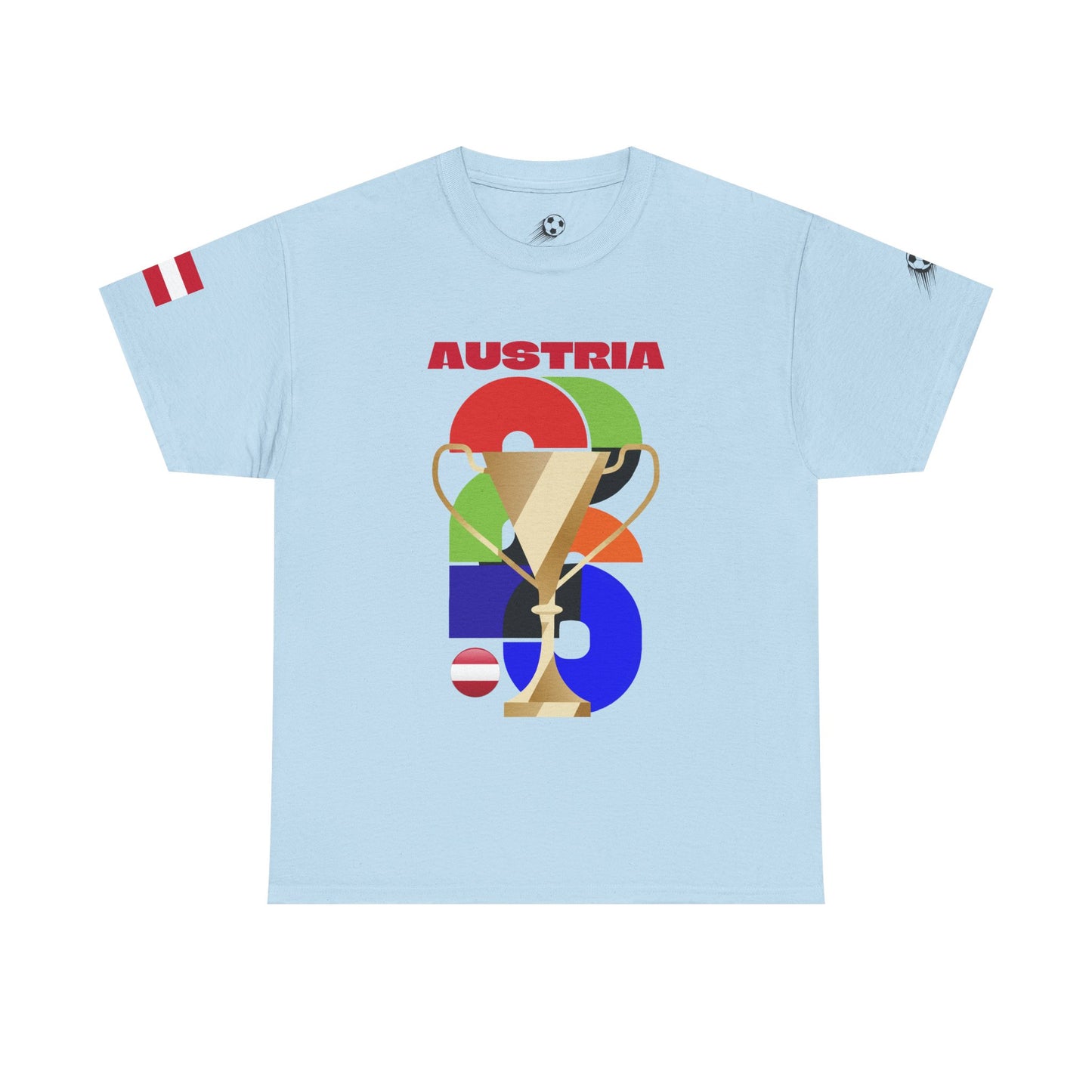 Austria Football T-Shirt - Unisex Austria Soccer Fan Tee with Flag (2026)