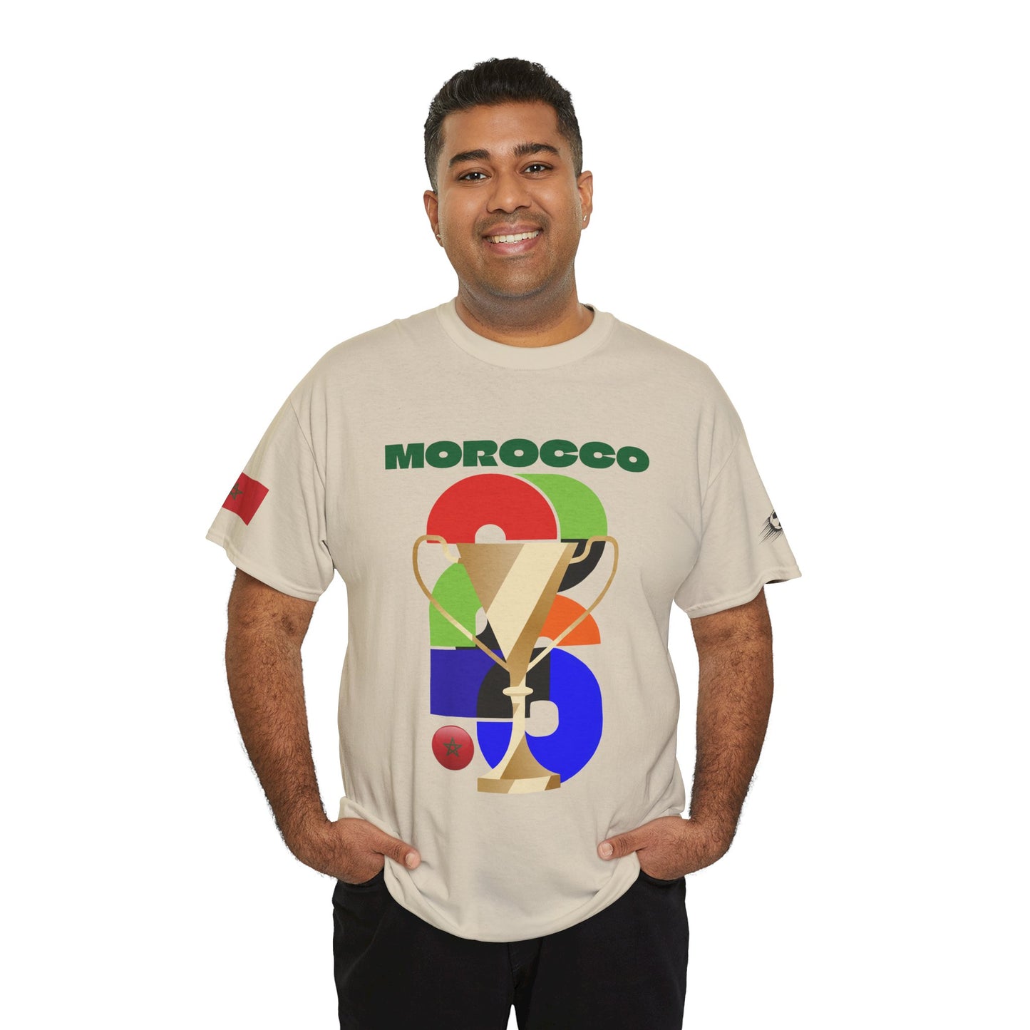 Morocco Football T-Shirt - Unisex Morocco Soccer Fan Tee with Flag (2026)