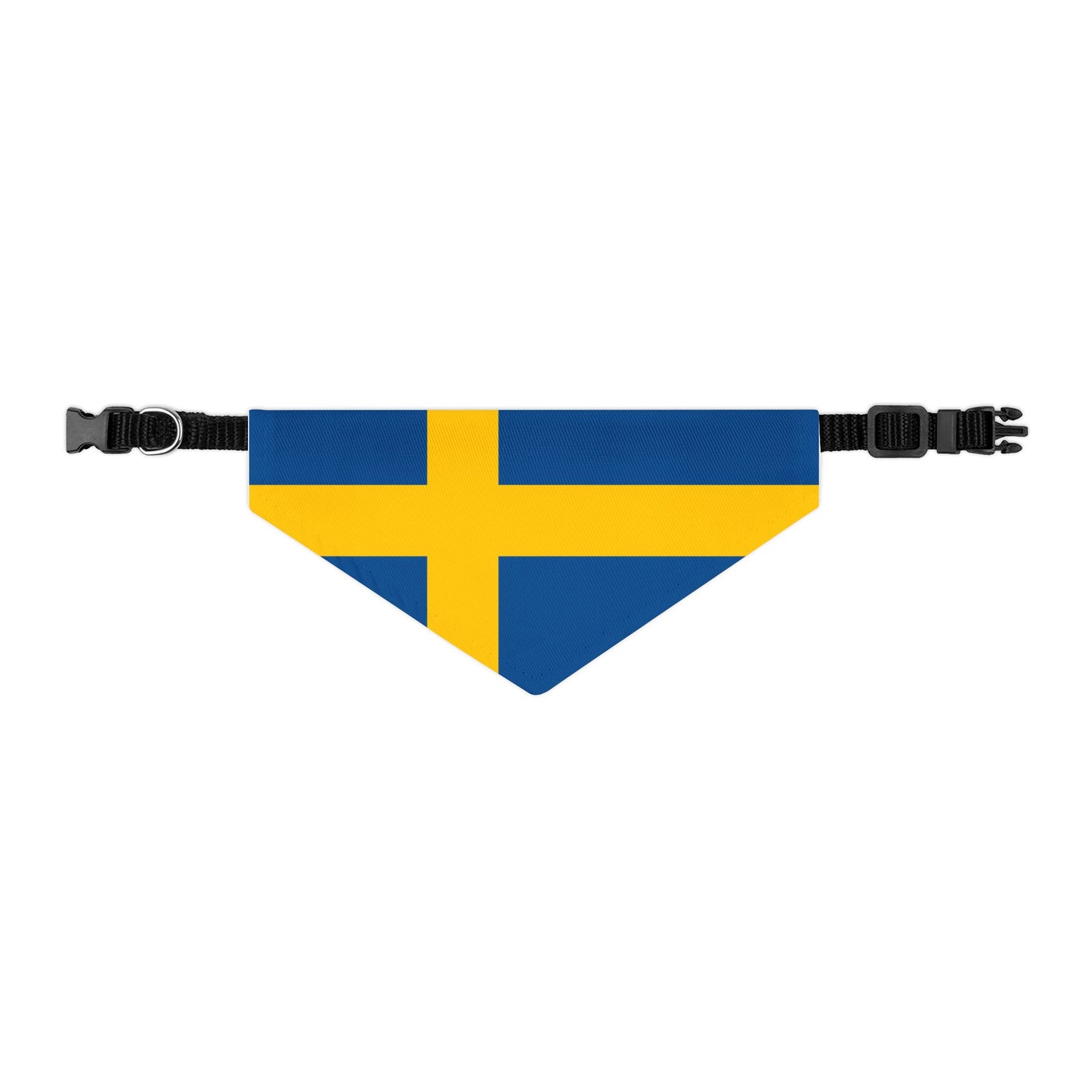 Sweden Soccer Dog Bandana — Swedish Flag Snap-On Pet Bandana, Fan Gear
