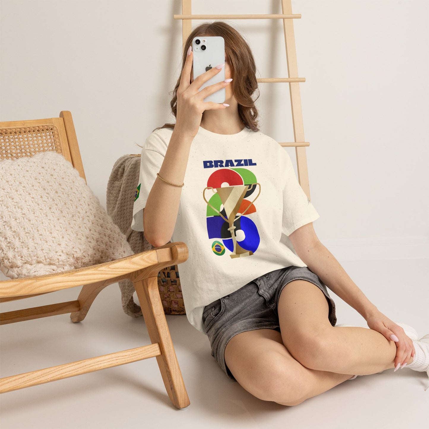 Brazil Football T-Shirt - Unisex Brazil Soccer Fan Tee with Flag (2026)