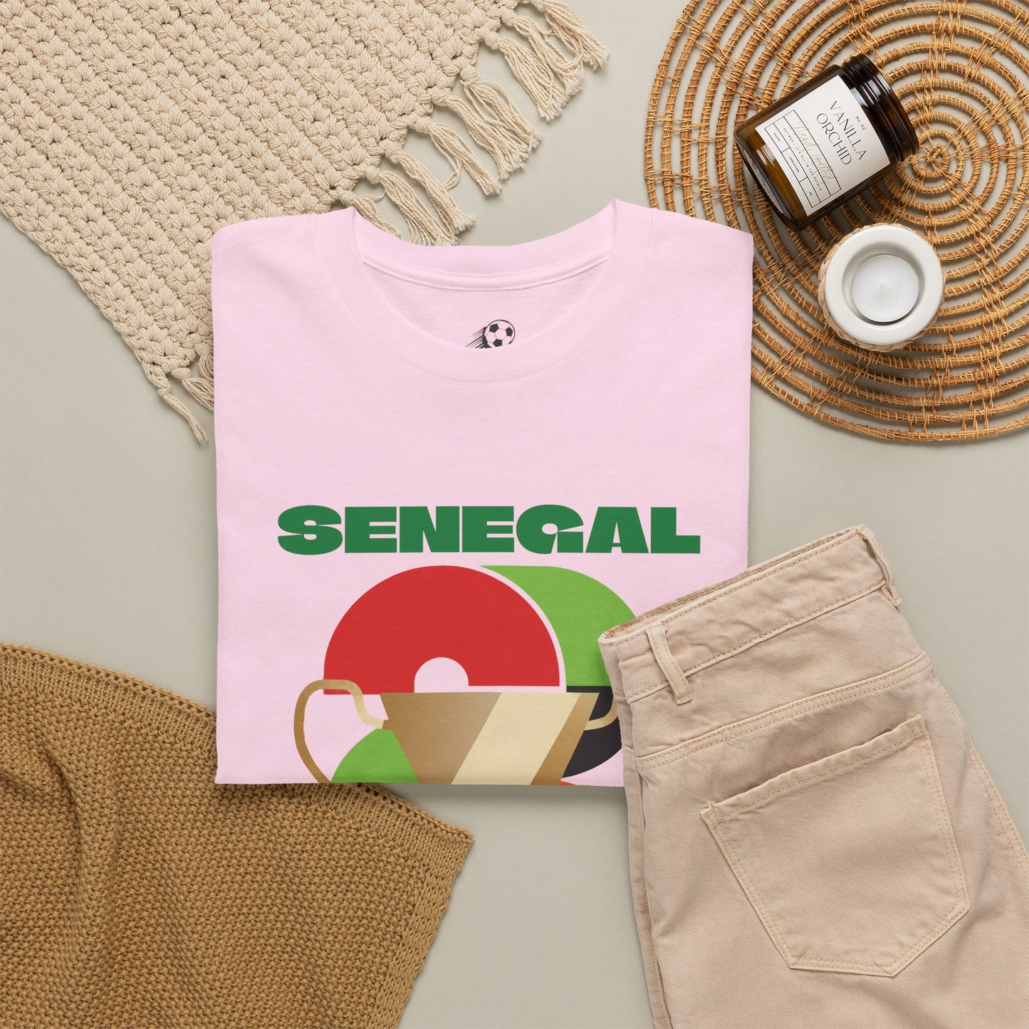 Senegal Football T-Shirt - Unisex Senegal Soccer Fan Tee with Flag (2026)