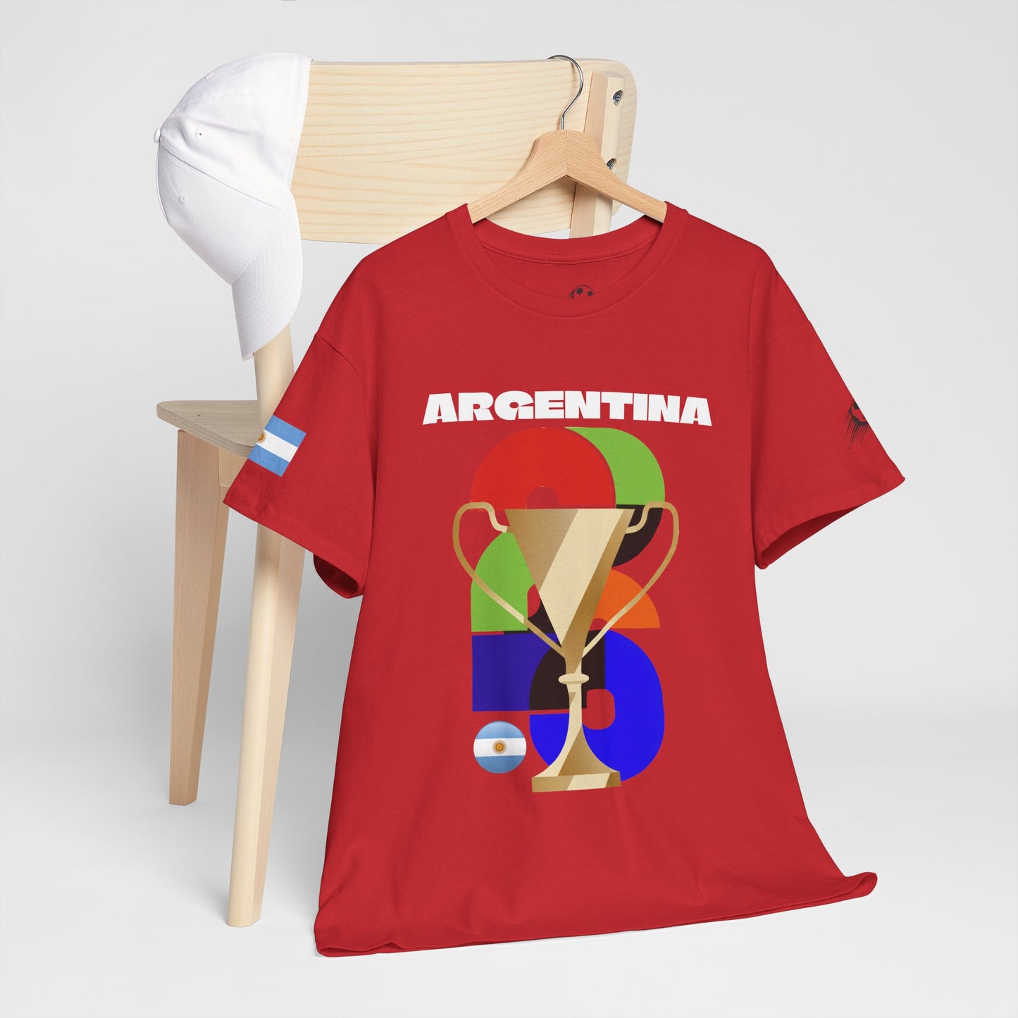 Argentina Football T-Shirt - Unisex Argentina Soccer Fan Tee with Flag (2026)