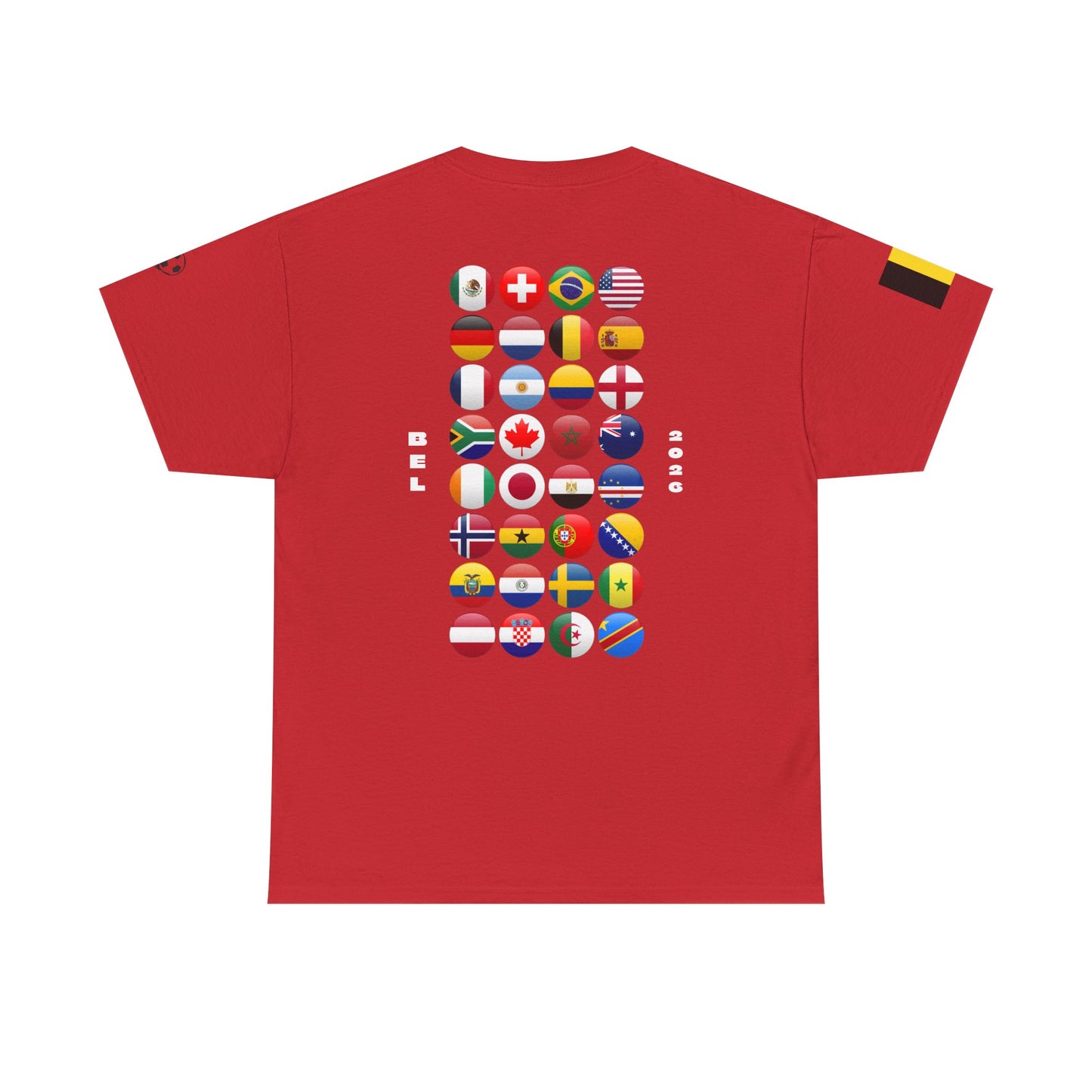 Belgium Football T-Shirt - Unisex Belgium Soccer Fan Tee with Flag (2026)
