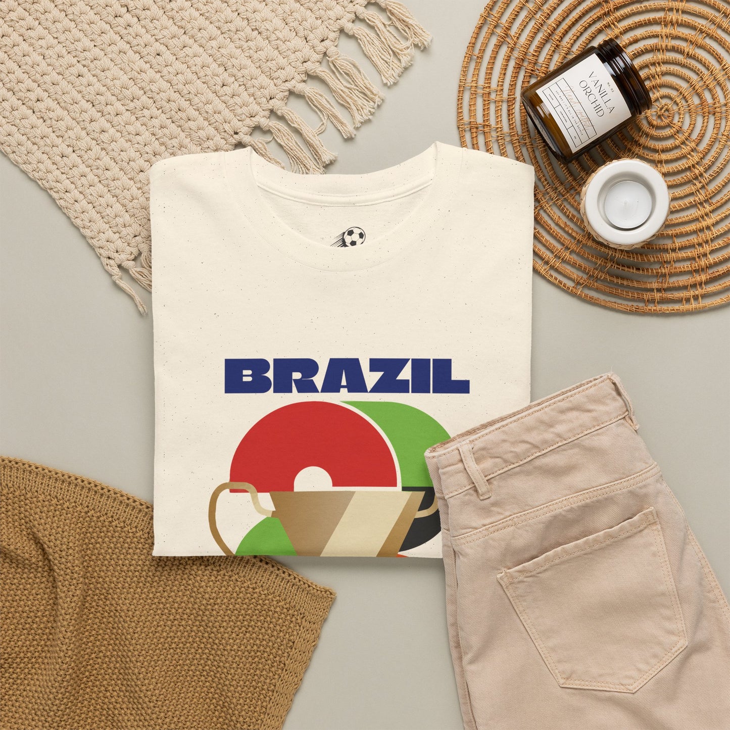 Brazil Football T-Shirt - Unisex Brazil Soccer Fan Tee with Flag (2026)