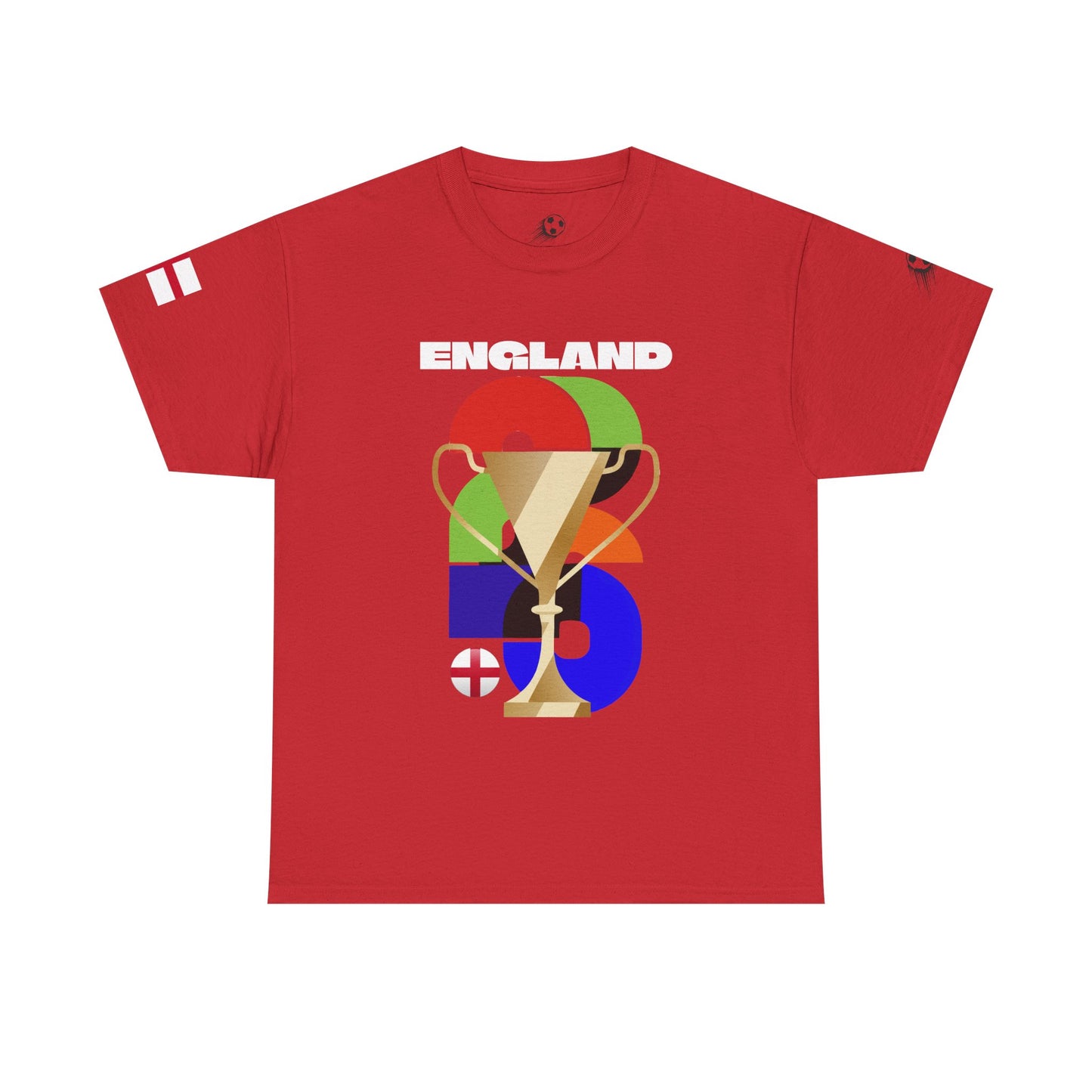 England Football T-Shirt - Unisex England Soccer Fan Tee with Flag (2026)