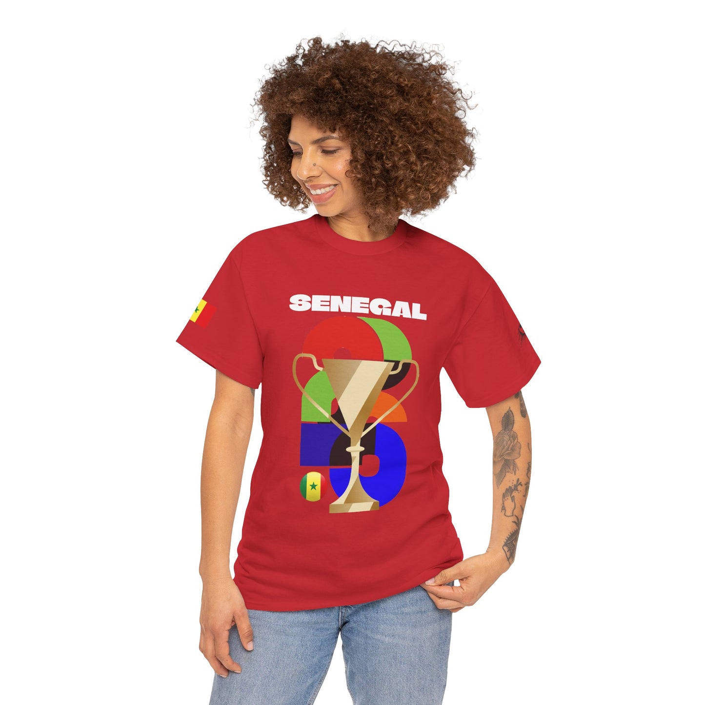 Senegal Football T-Shirt - Unisex Senegal Soccer Fan Tee with Flag (2026)