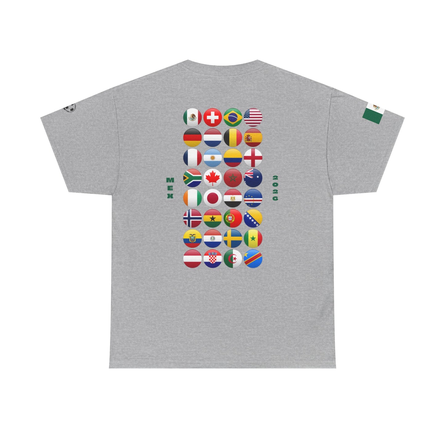 Mexico Football T-Shirt - Unisex Mexico Soccer Fan Tee with Flag (2026)