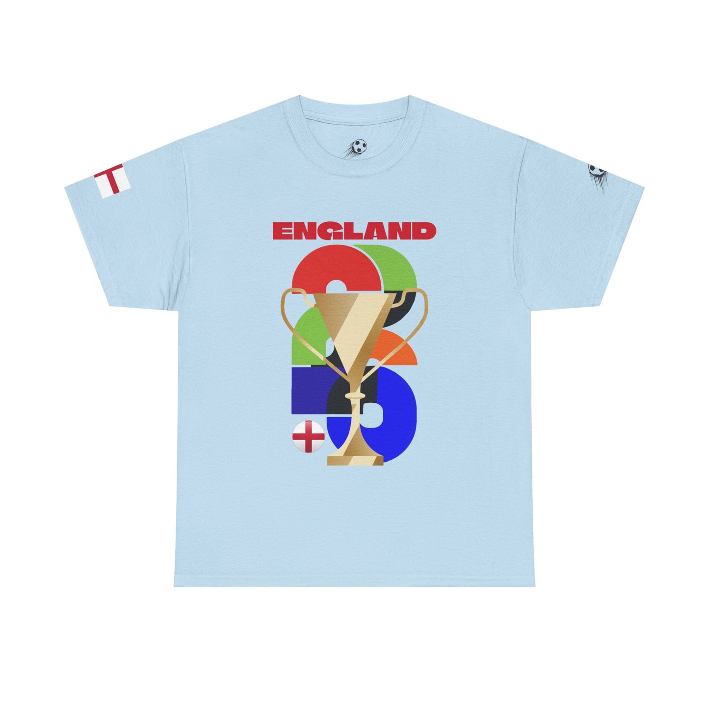 England Football T-Shirt - Unisex England Soccer Fan Tee with Flag (2026)