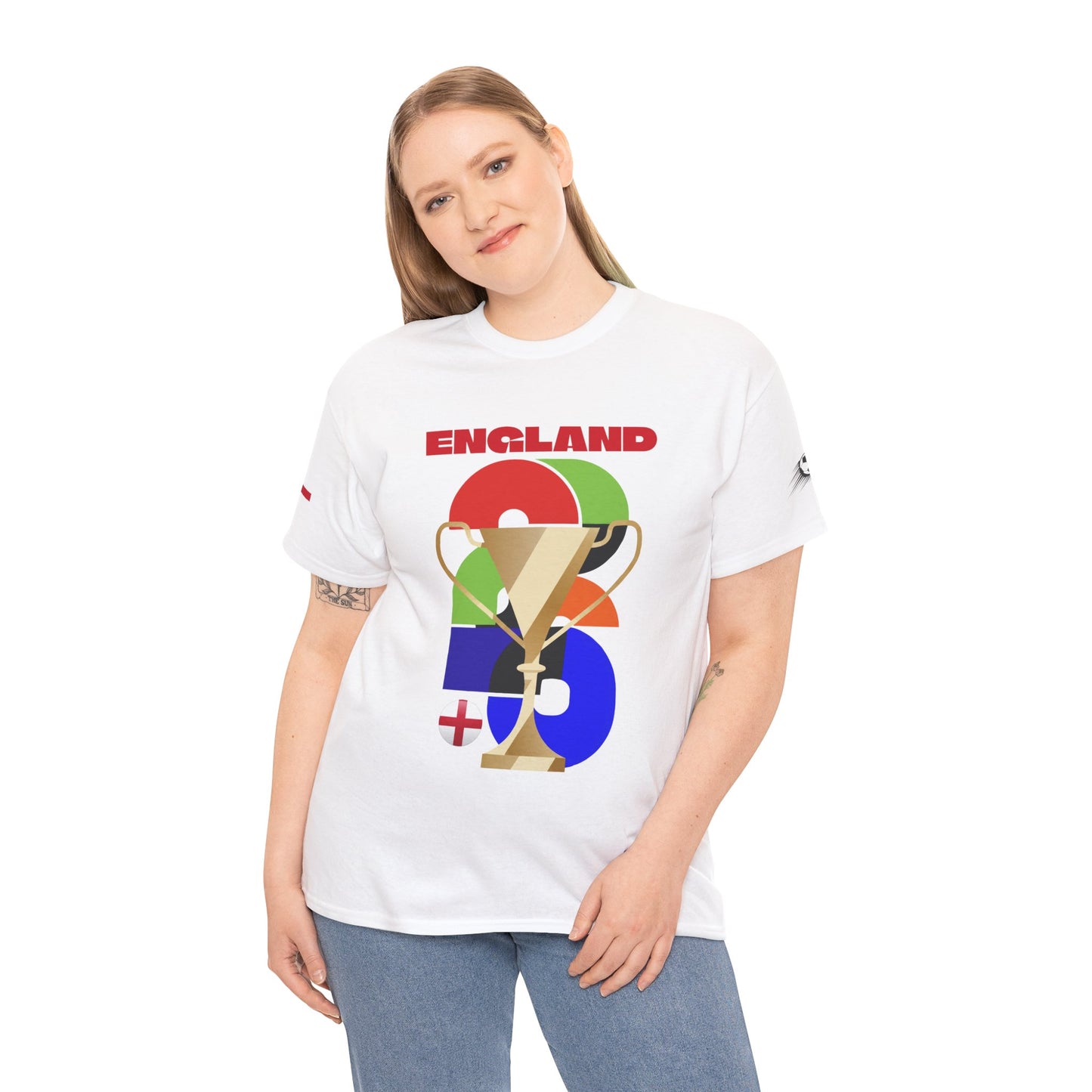England Football T-Shirt - Unisex England Soccer Fan Tee with Flag (2026)