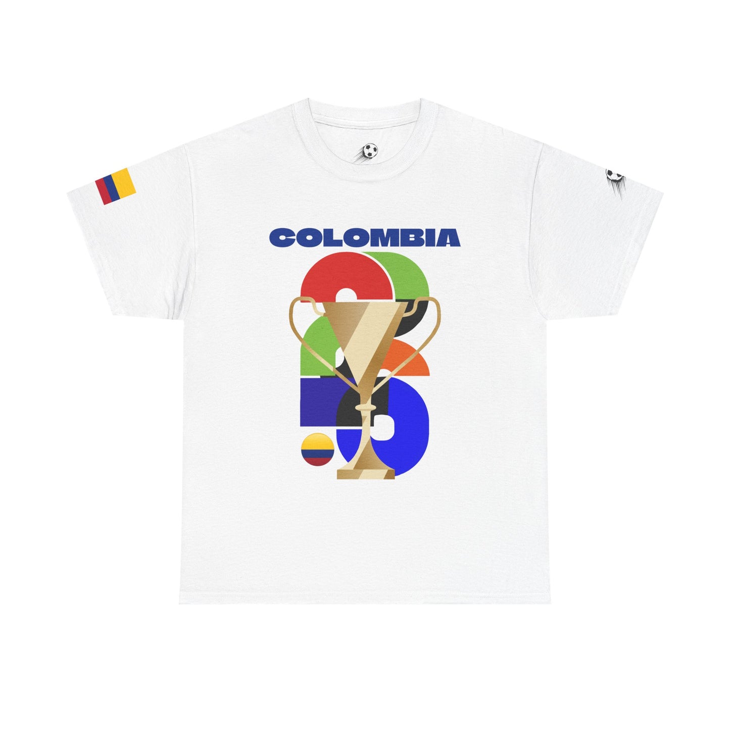 Colombia Football T-Shirt - Unisex Colombia Soccer Fan Tee with Flag (2026)