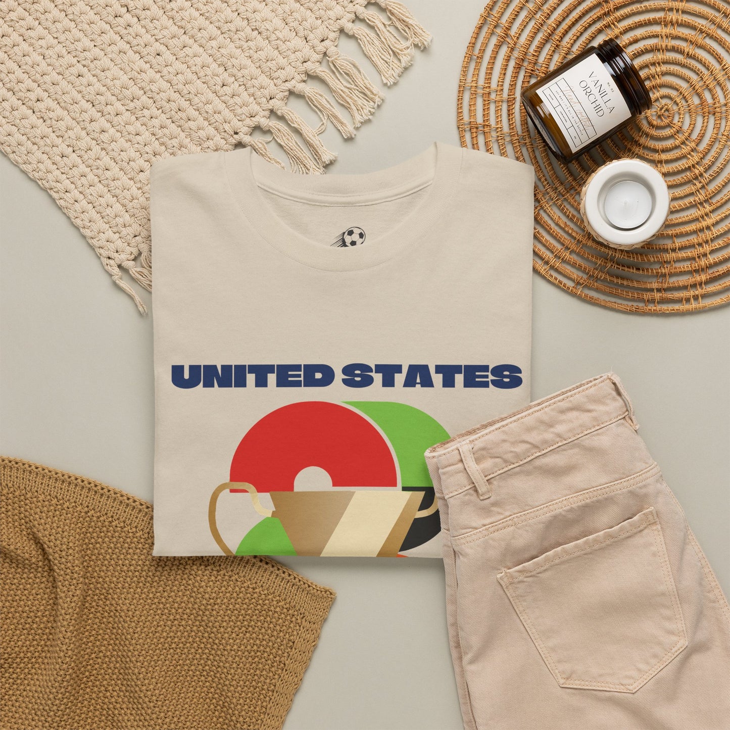 United States Football T-Shirt - Unisex United States Soccer Fan Tee with Flag (2026)