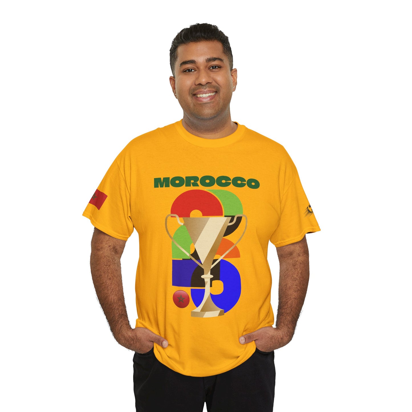 Morocco Football T-Shirt - Unisex Morocco Soccer Fan Tee with Flag (2026)