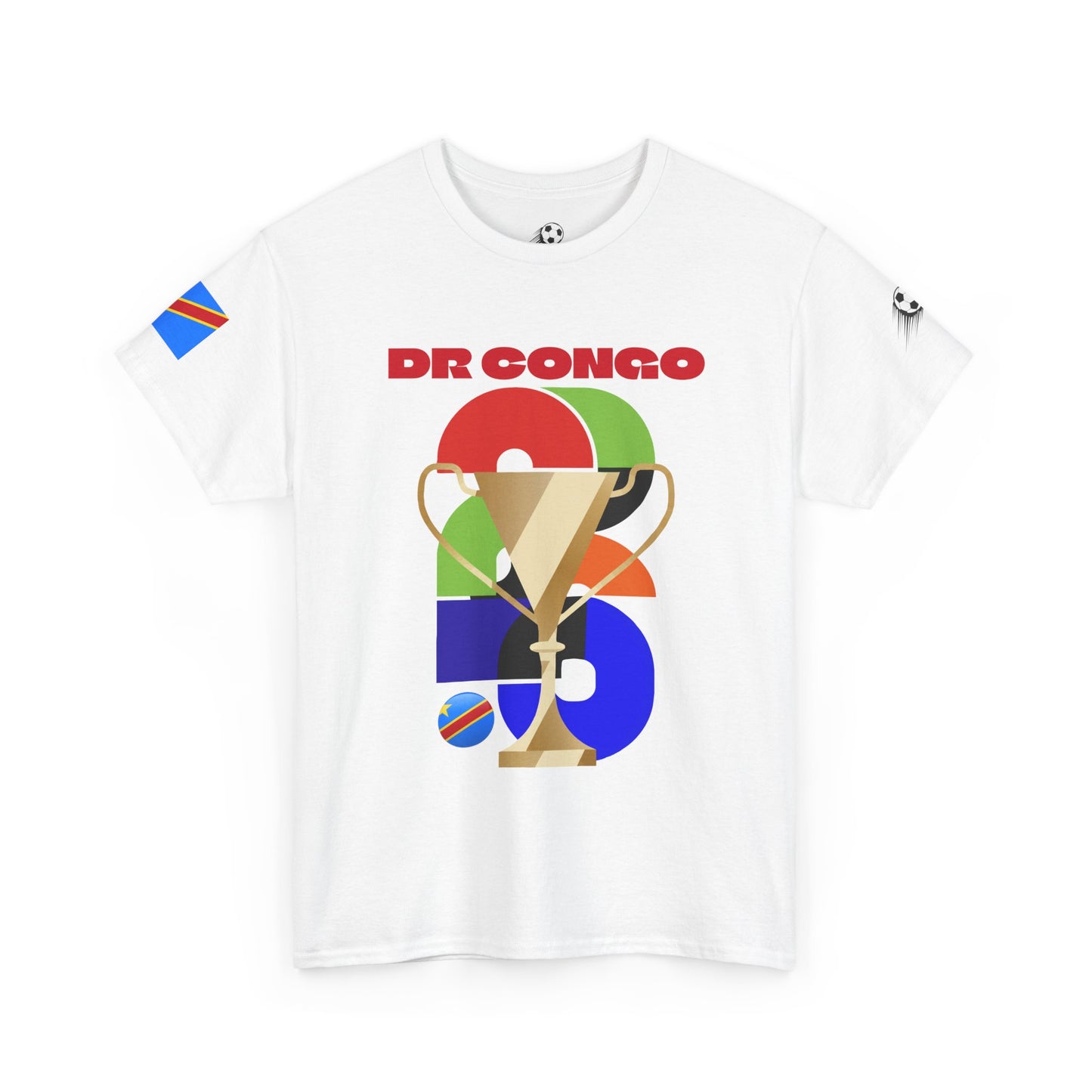 DR Congo Football T-Shirt - Unisex DR Congo Soccer Fan Tee with Flag (2026)
